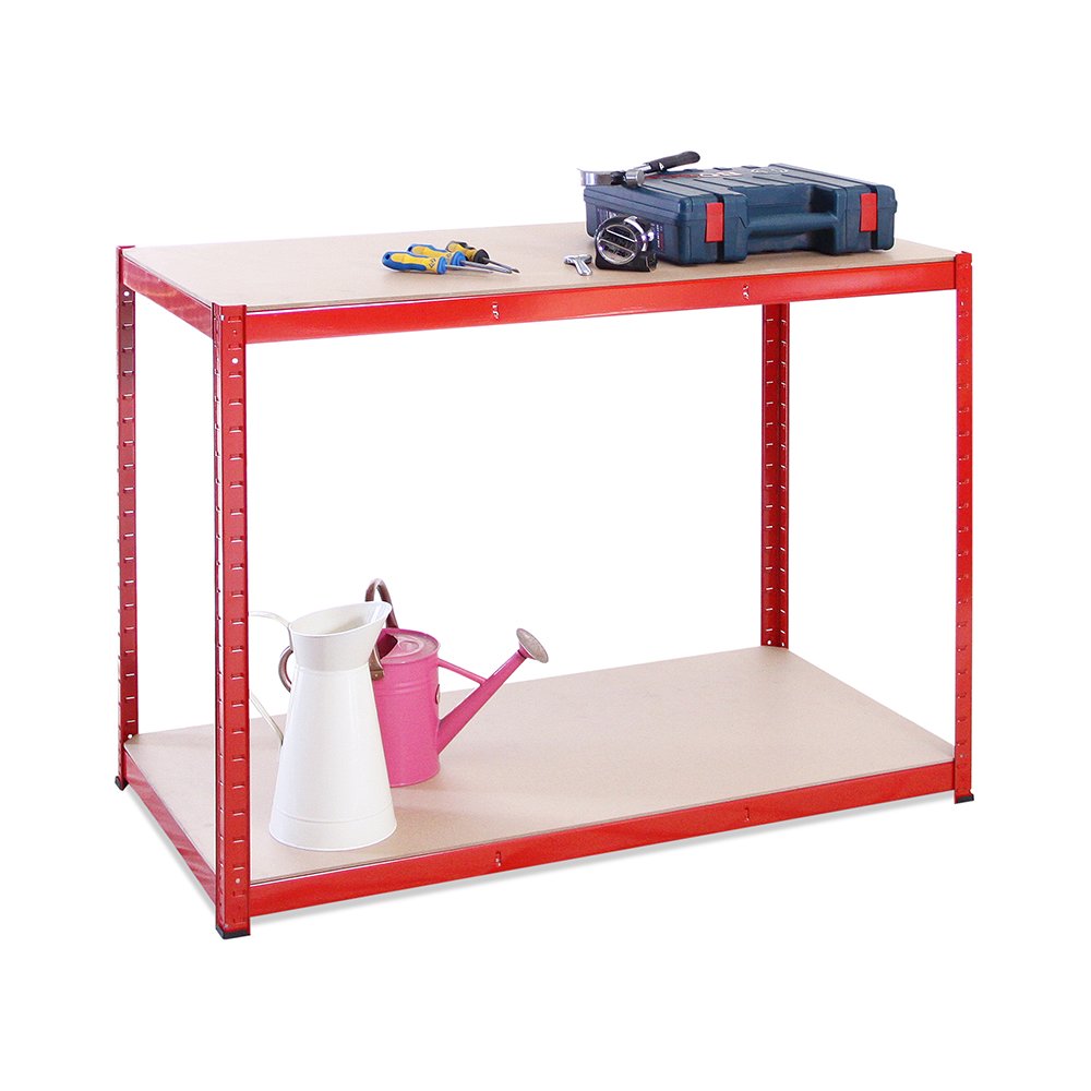 600kg red metal workbench garage diy shed warehouse work