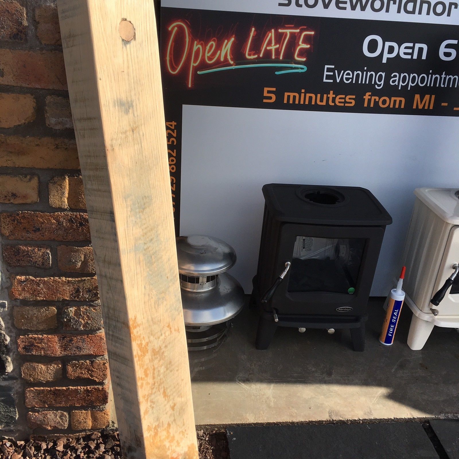 MULTIFUEL STOVE INSTALL KIT 904 FLUE LINER CREAM BLACK ENAMEL 5KW