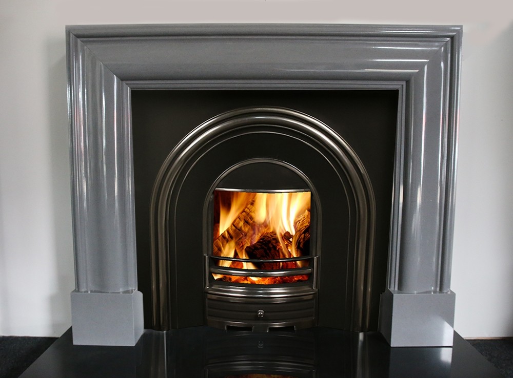 GREY MARBLE FIREPLACE SURROUND multi fuel stove gas electric furniture