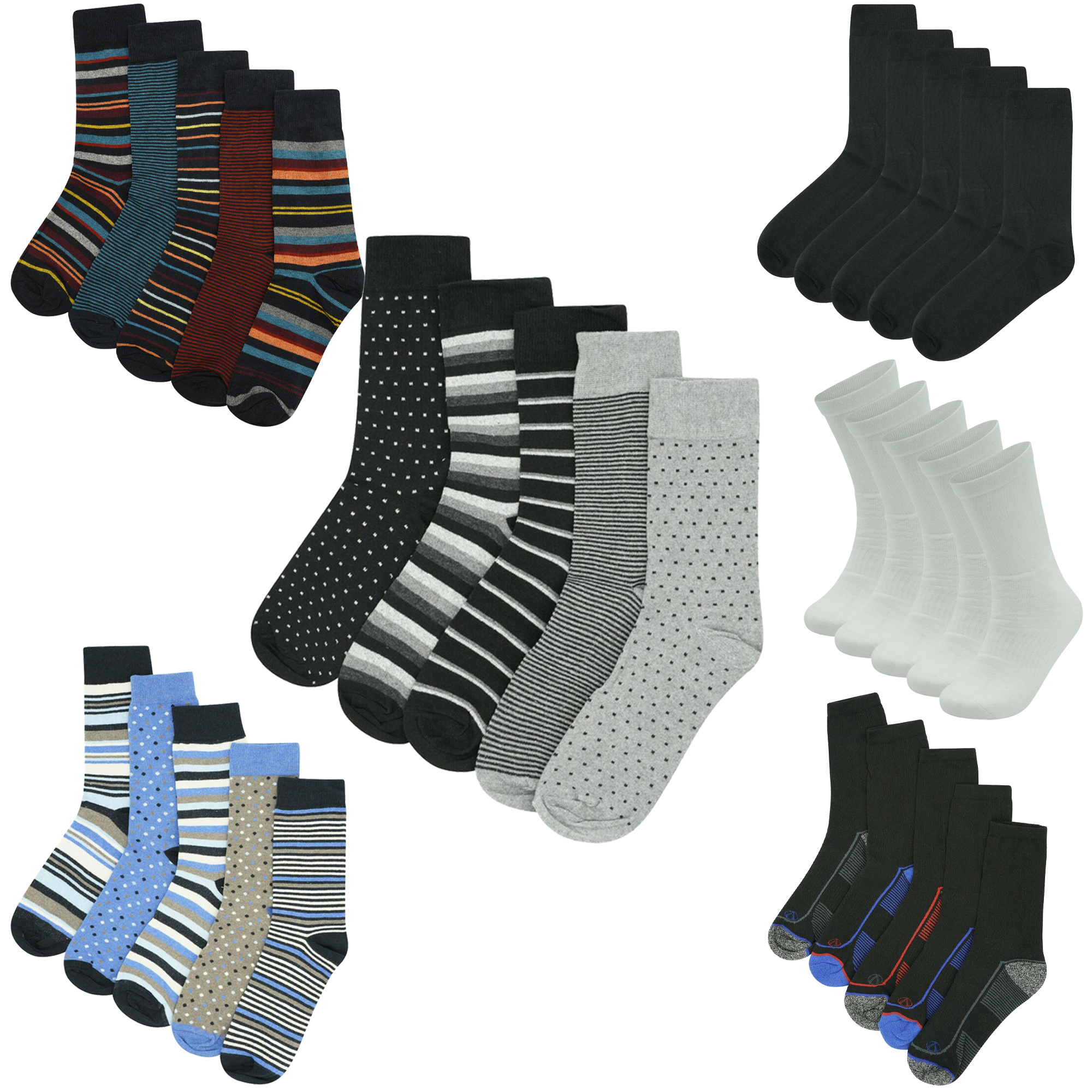 Pack Of 5 & 8 M & S Men's Socks Multicolour Cotton Blend Combo Pack ...
