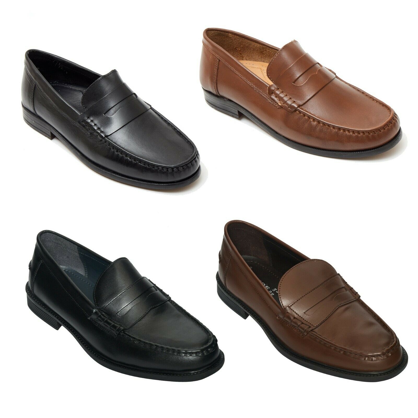 Lucini Mens Loafers Smart Leather Party 