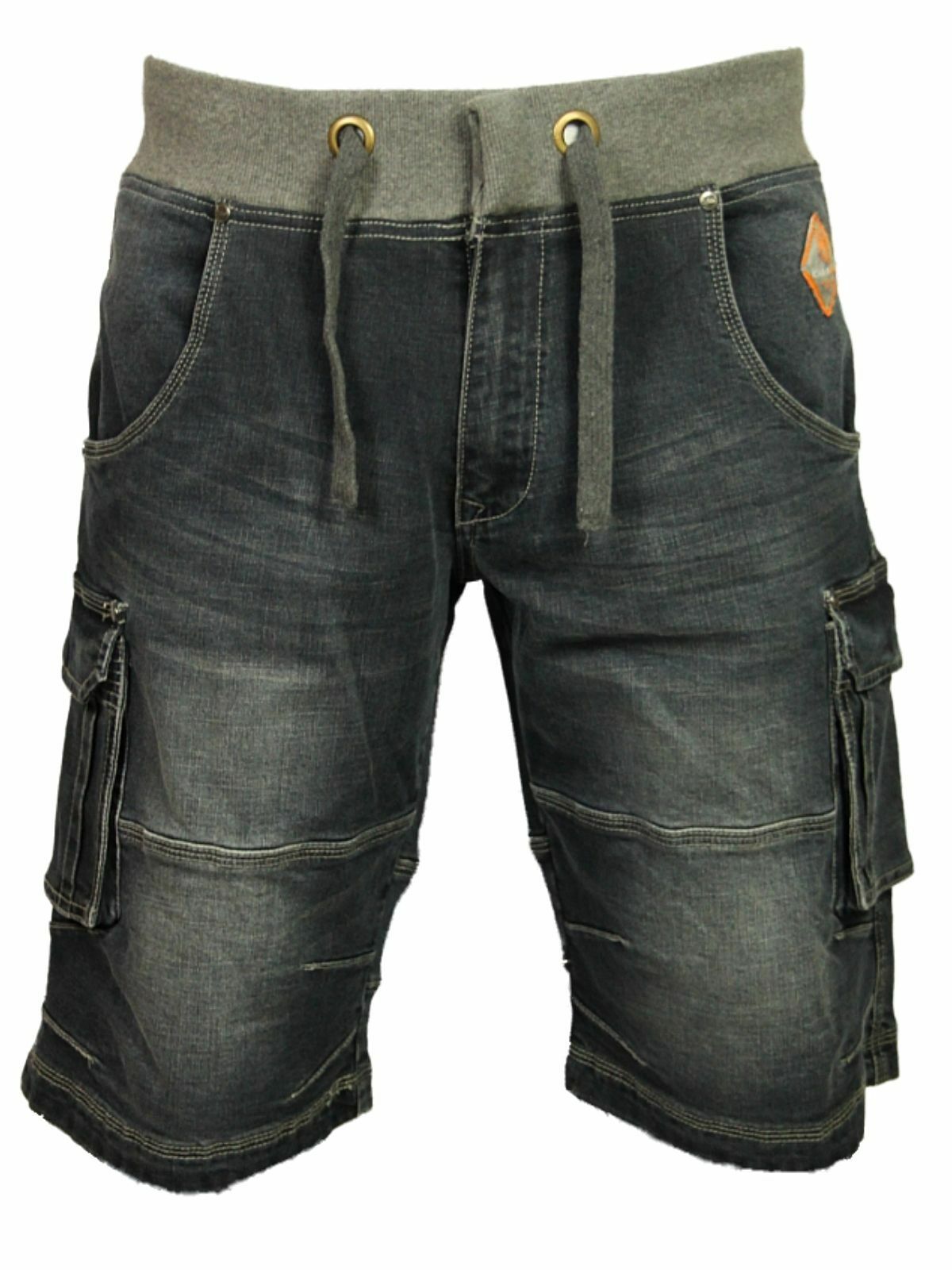 mens elasticated denim shorts