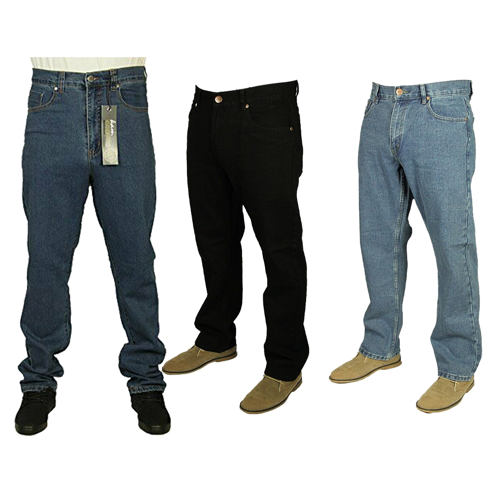 Forge F101 Mens Big King Size Jeans Straight Leg Regular Fit Denim ...