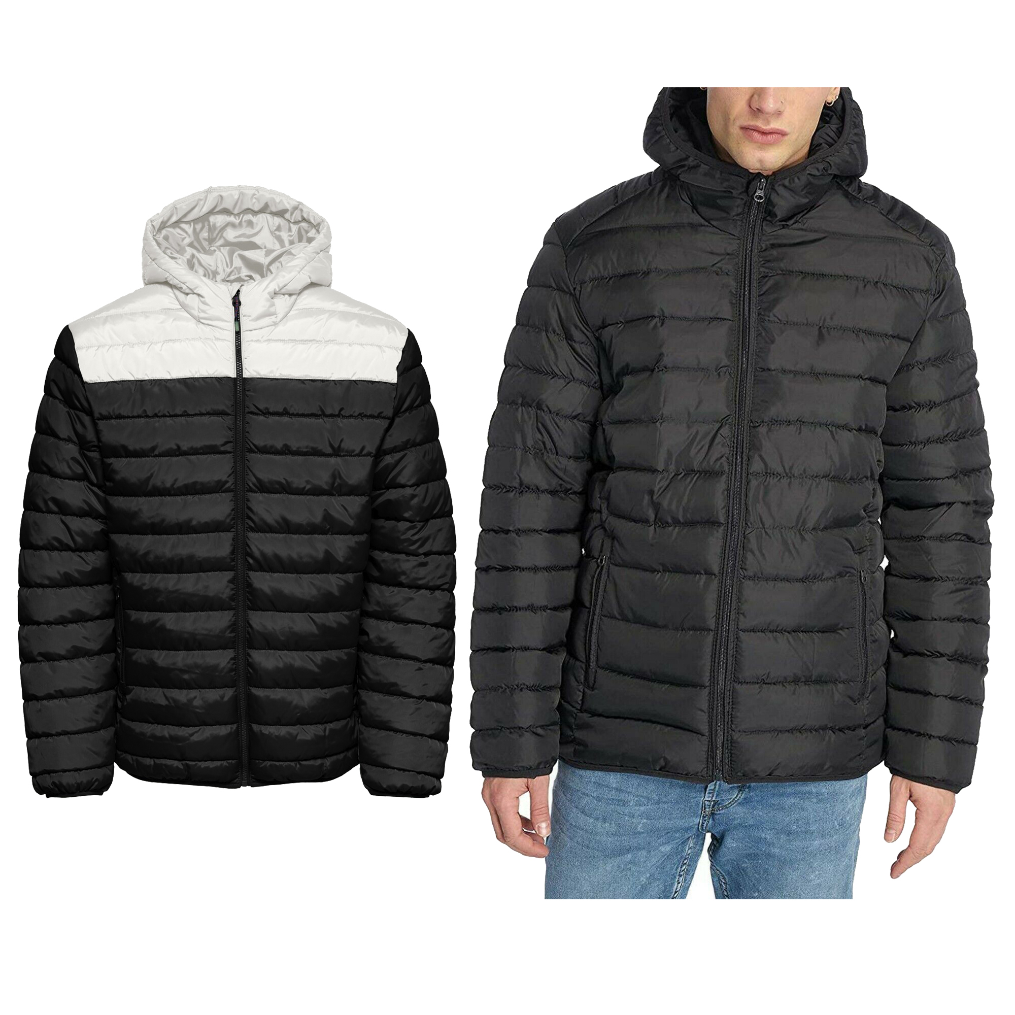 Only & Sons Mens New Liner Puffer Hooded Regular fit Black Winter