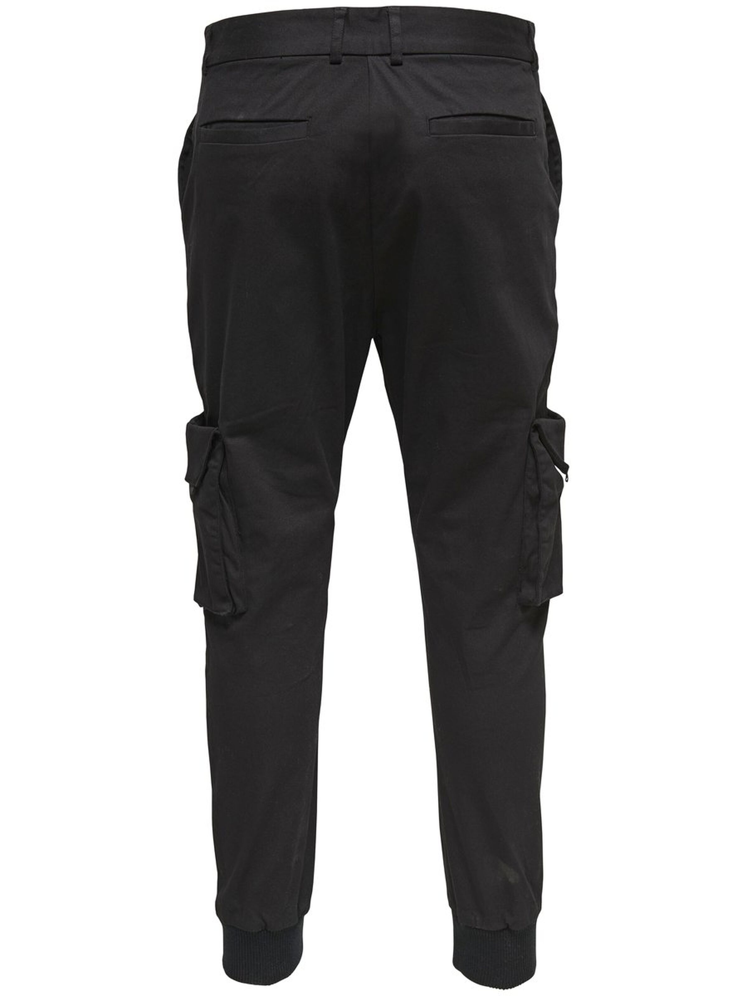 Only /& Sons Men/'s Cargo Combat Pants Cuffed Trouser Black  All Waist Size