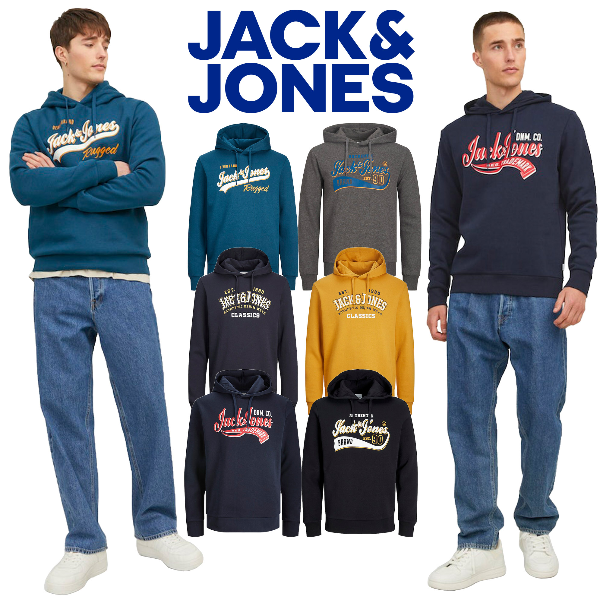 Hoodie with Jack & Jones Essential Logo in black. S