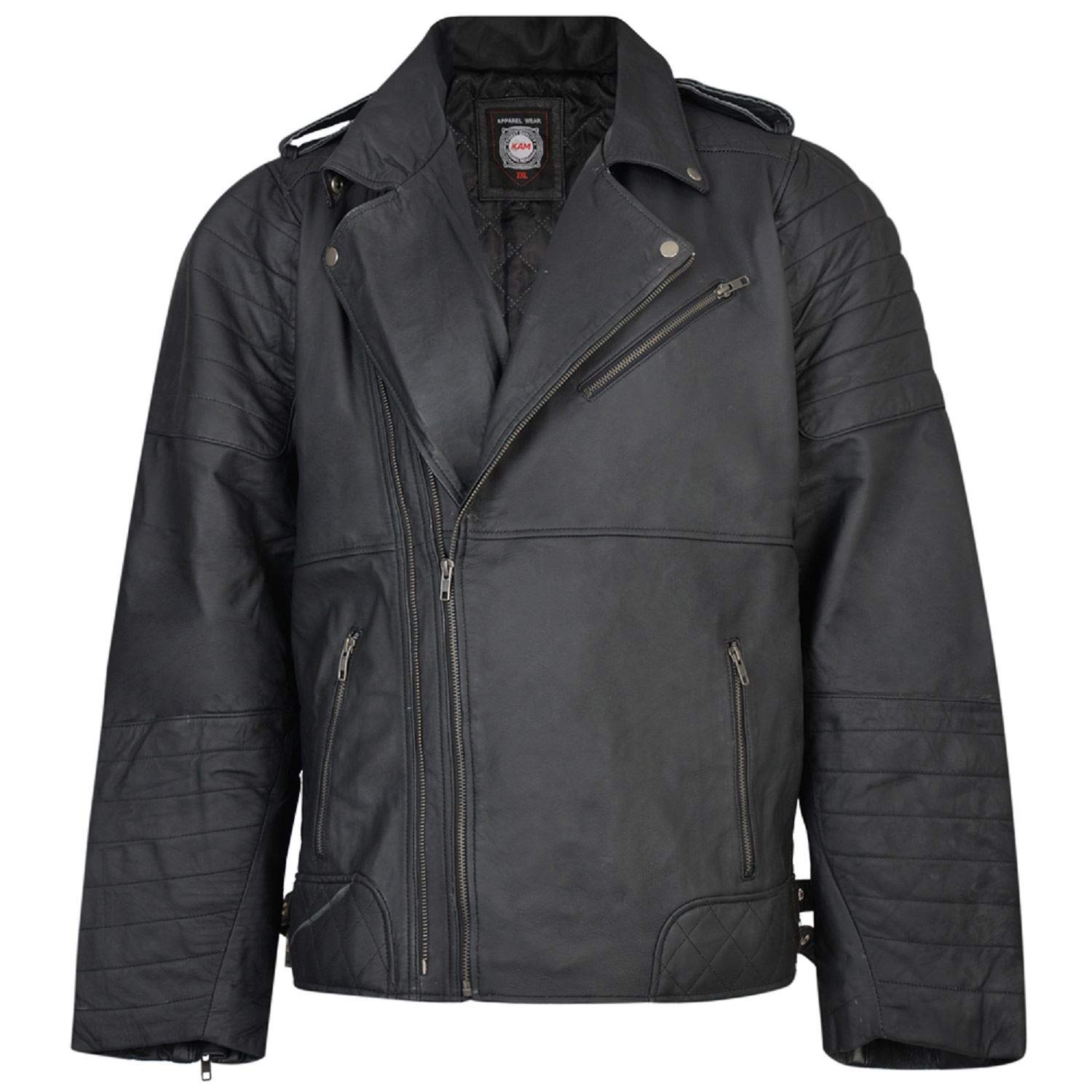 New Kam Men's Leather Jacket Heavy Duty Winter Coat King Plus Sizes ...