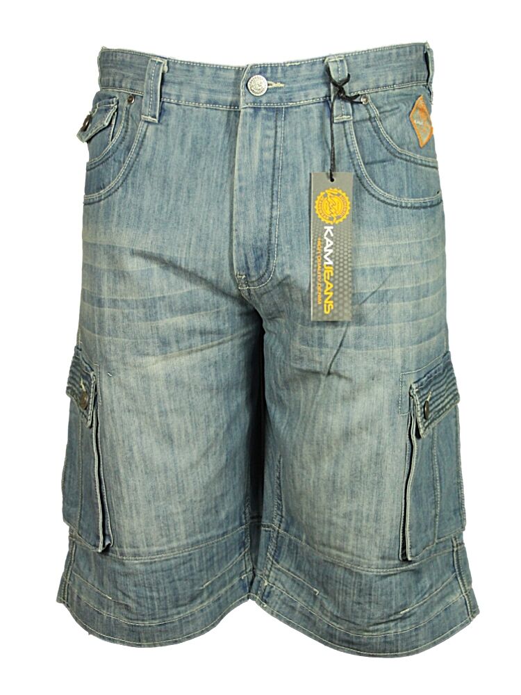 KAM MARIO BIG KINGSIZE DARK WASH CARGO SHORTS,30/"42/"44/"46/"48/"50/"52/"54/"56/"58/"60/"