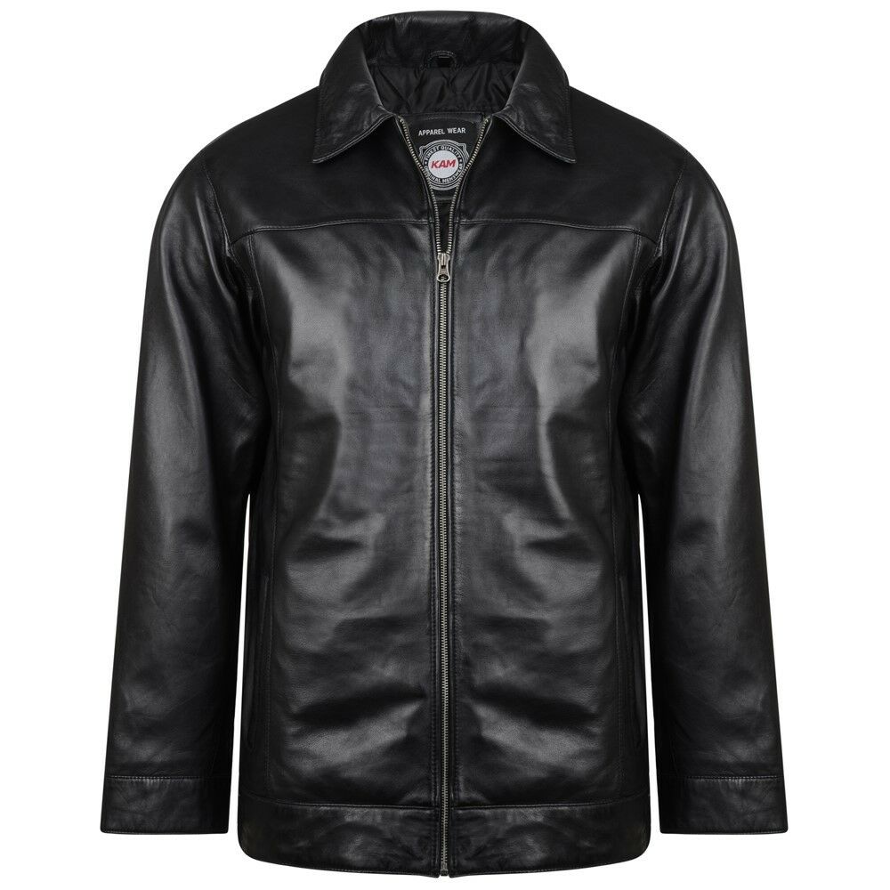 New Kam Men's Leather Jacket Heavy Duty Winter Coat King Plus Sizes ...