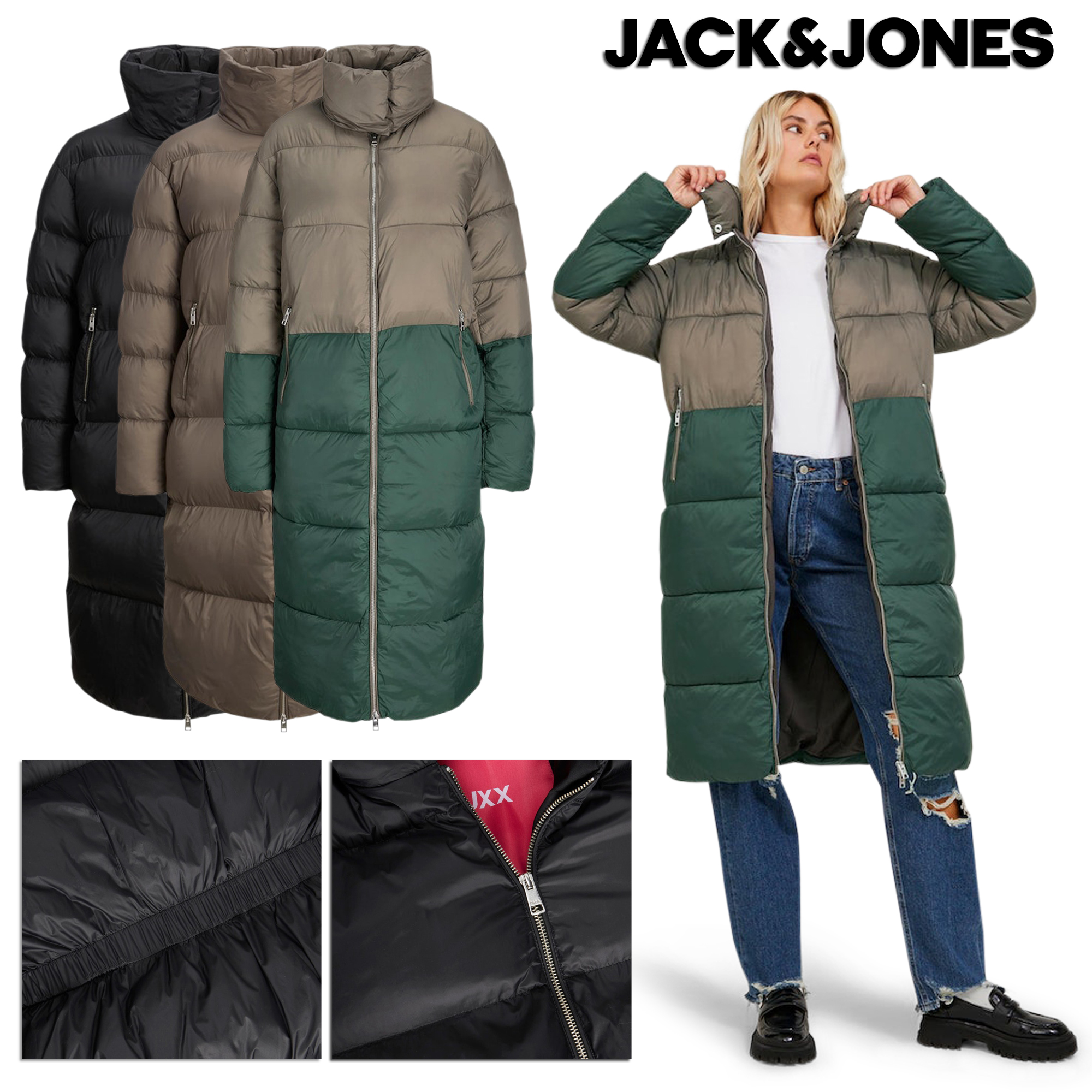 Jack & Jones Womens Puffer Long Jacket Winter Coat For Ladies Gift