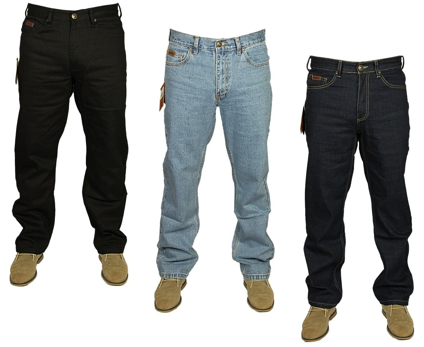 Farah Classic Mens Denim Jeans Straight Leg Smart Casual Cotton Work ...
