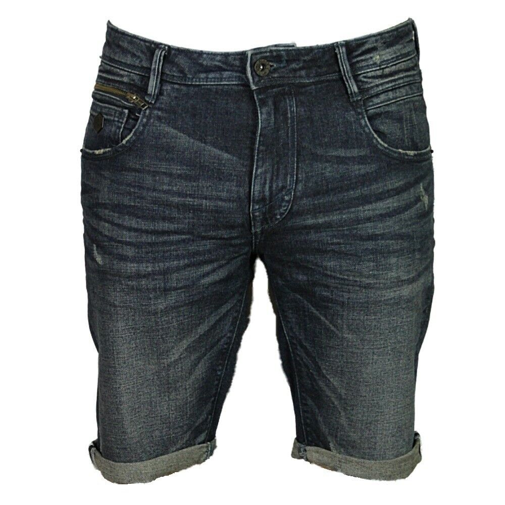 DML Mens Denim Shorts Stretch Slim Fit Rolled Hem Jeans Half Pants Size ...