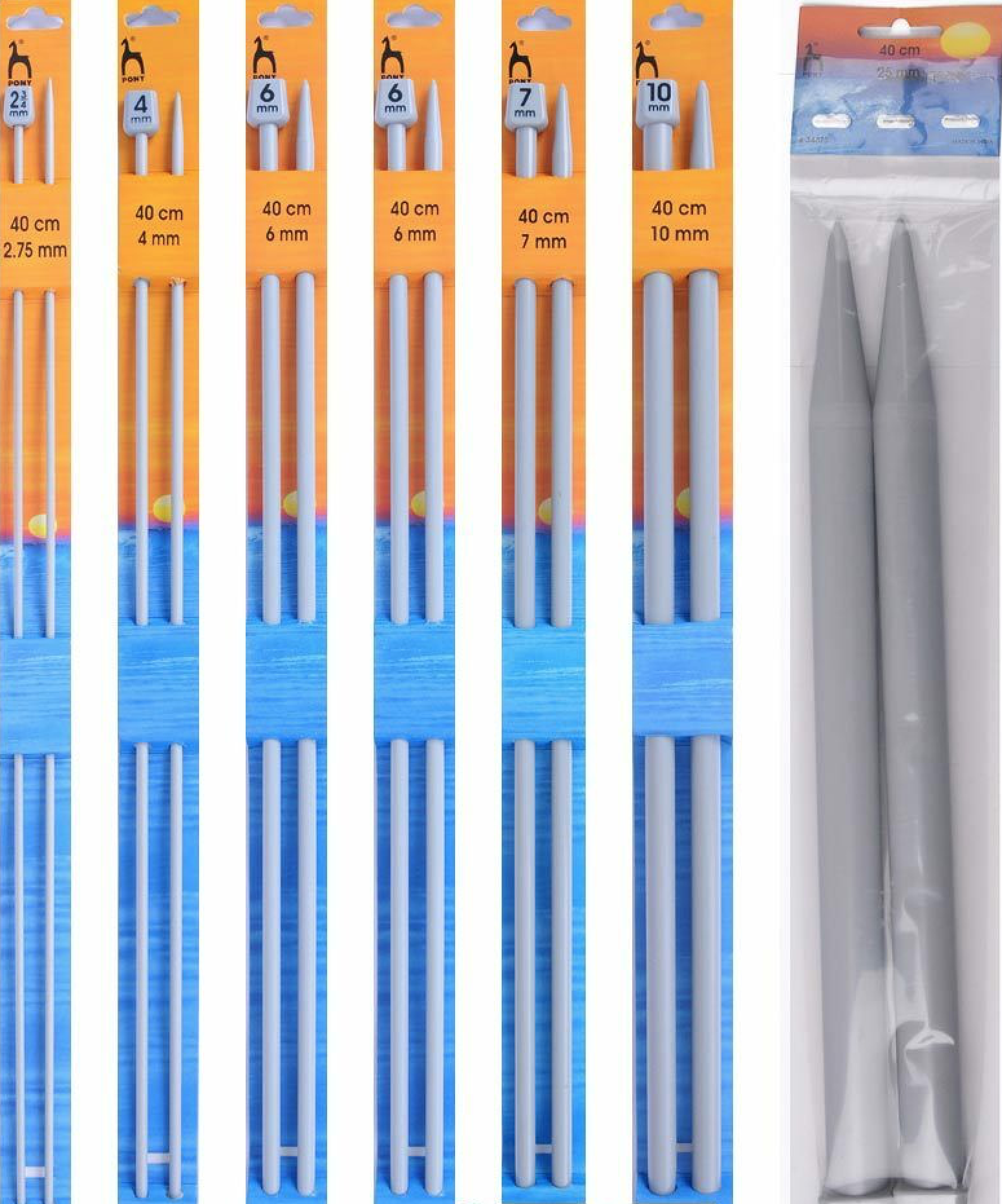 Pony Knitting Needles Single Ended 40cm Mixed Sized Knitting Size 2