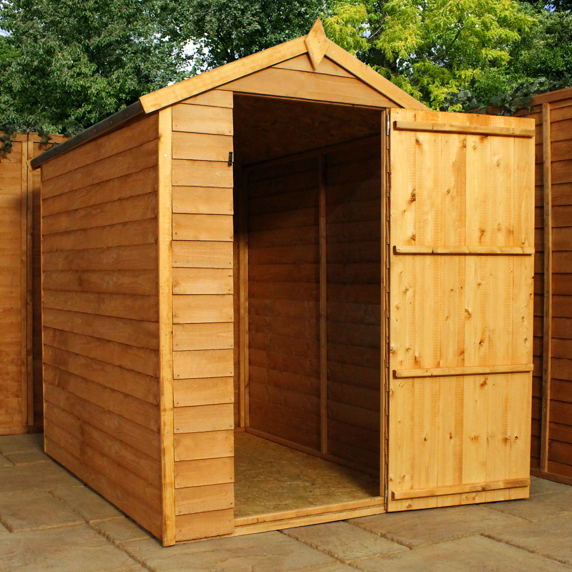 Wooden Garden Shed 6x4 Outdoor Storage Building Windowless Apex Roof
