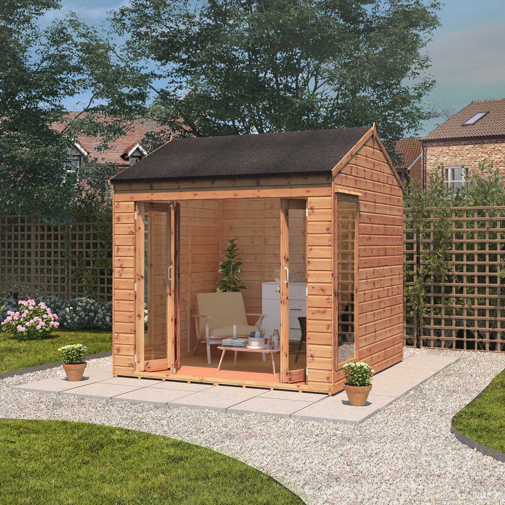 Wooden Summerhouse 8x8 Outdoor Garden Room Sunroom Studio Office 8ft