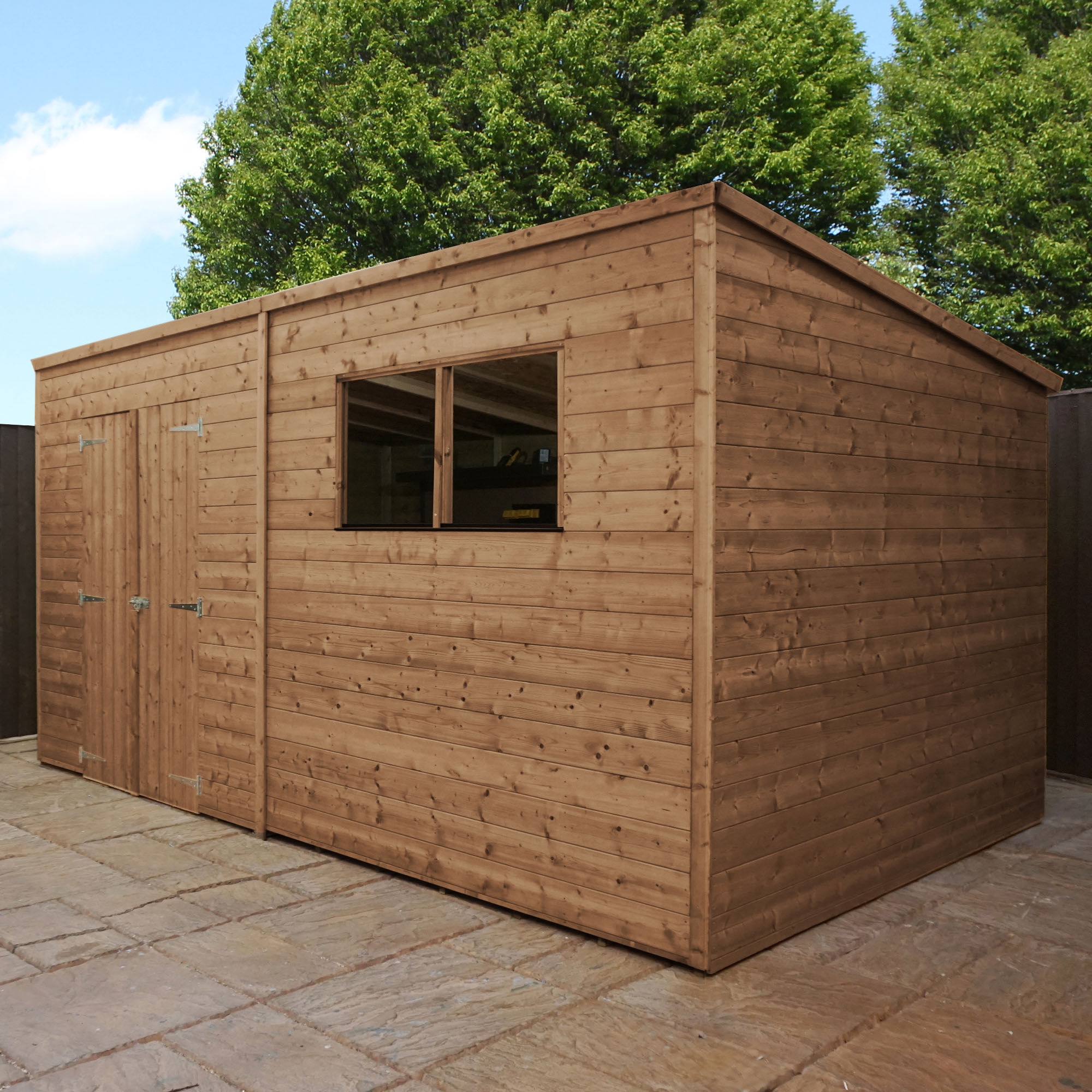 Wooden Pressure Treated Shed 14x7 Garden Workshop Storage 