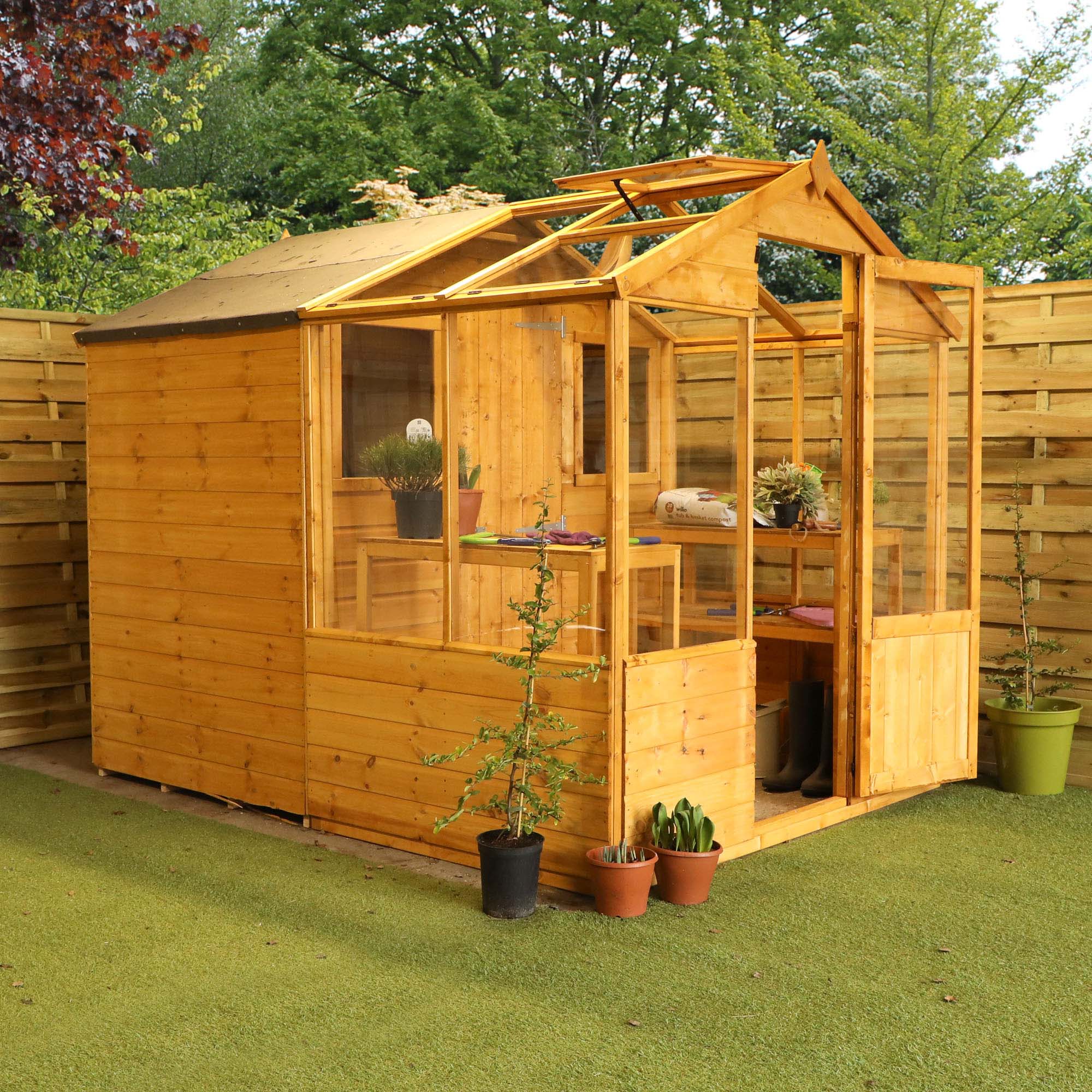 Wooden Greenhouse & Storage Shed 8x6 Outdoor Garden Building Potting Shed 8ft6ft eBay