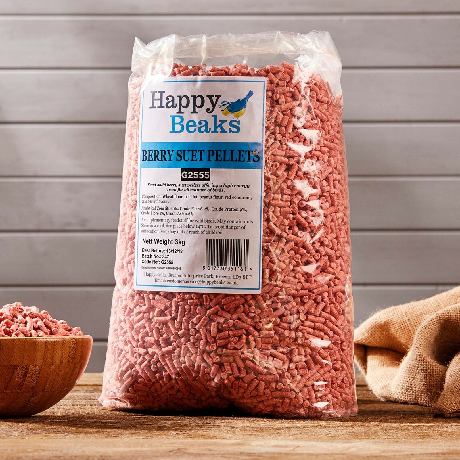 Wild Bird Food Berry Suet Fat Pellets Premium Grade 3 12.75 25.5kg