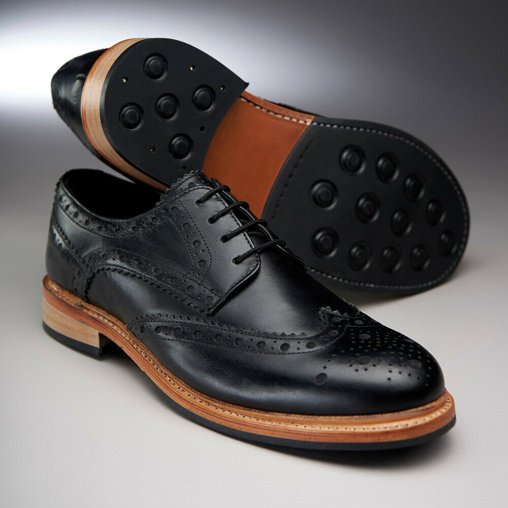 Samuel Windsor Men's Davington Leather Brogue Shoes Smart Lace Up UK ...