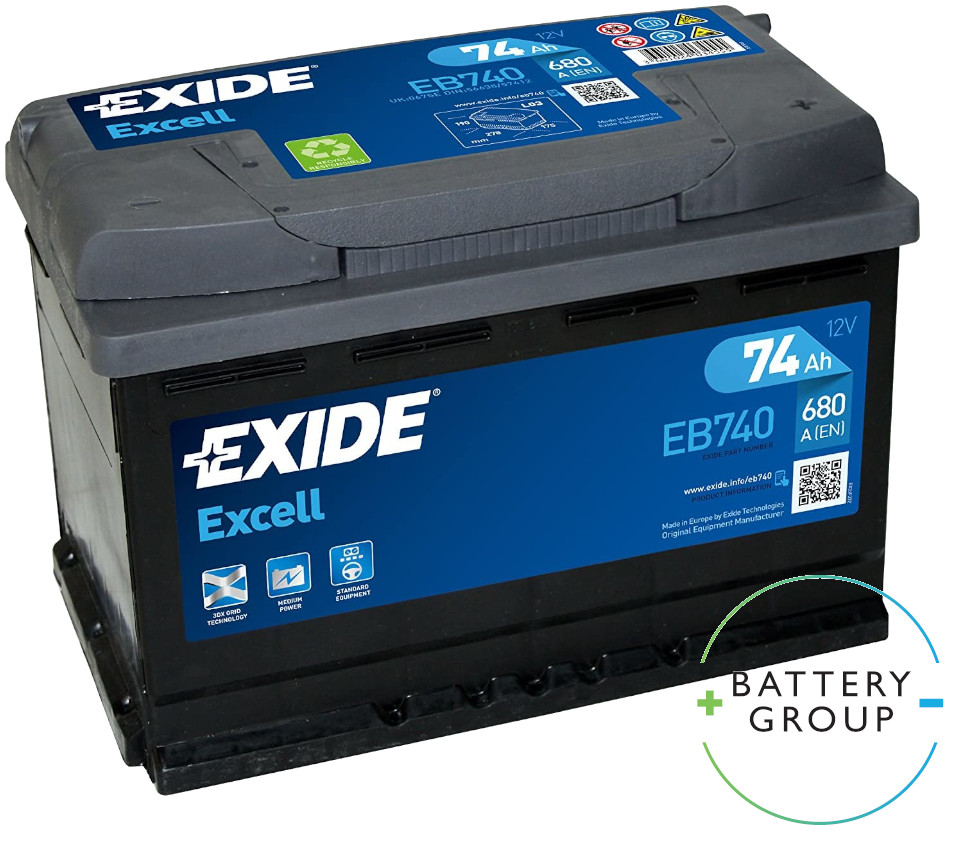 EXIDE EB740 TYPE 096 Car Battery 12V 74Ah 680A Fits VW AUDI