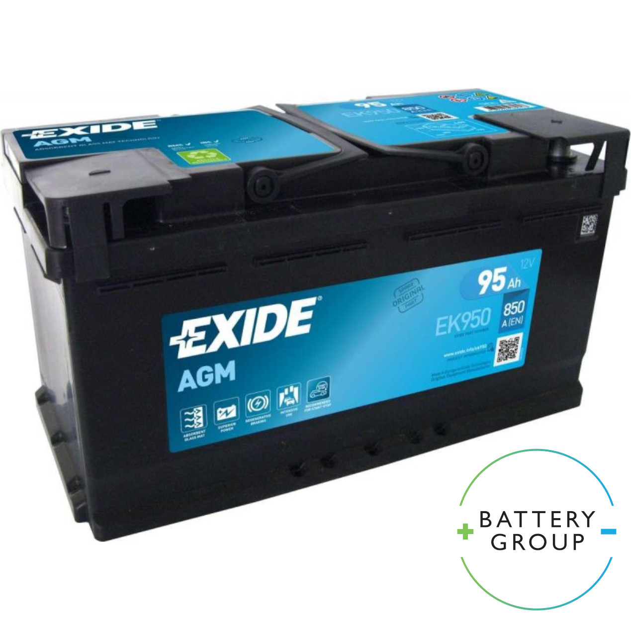 BATTERIE EXIDE START STOP AGM EK950 12V 95AH 850A - Batteries Auto,  Voitures, 4x4, Véhicules Start & Stop Auto - BatterySet