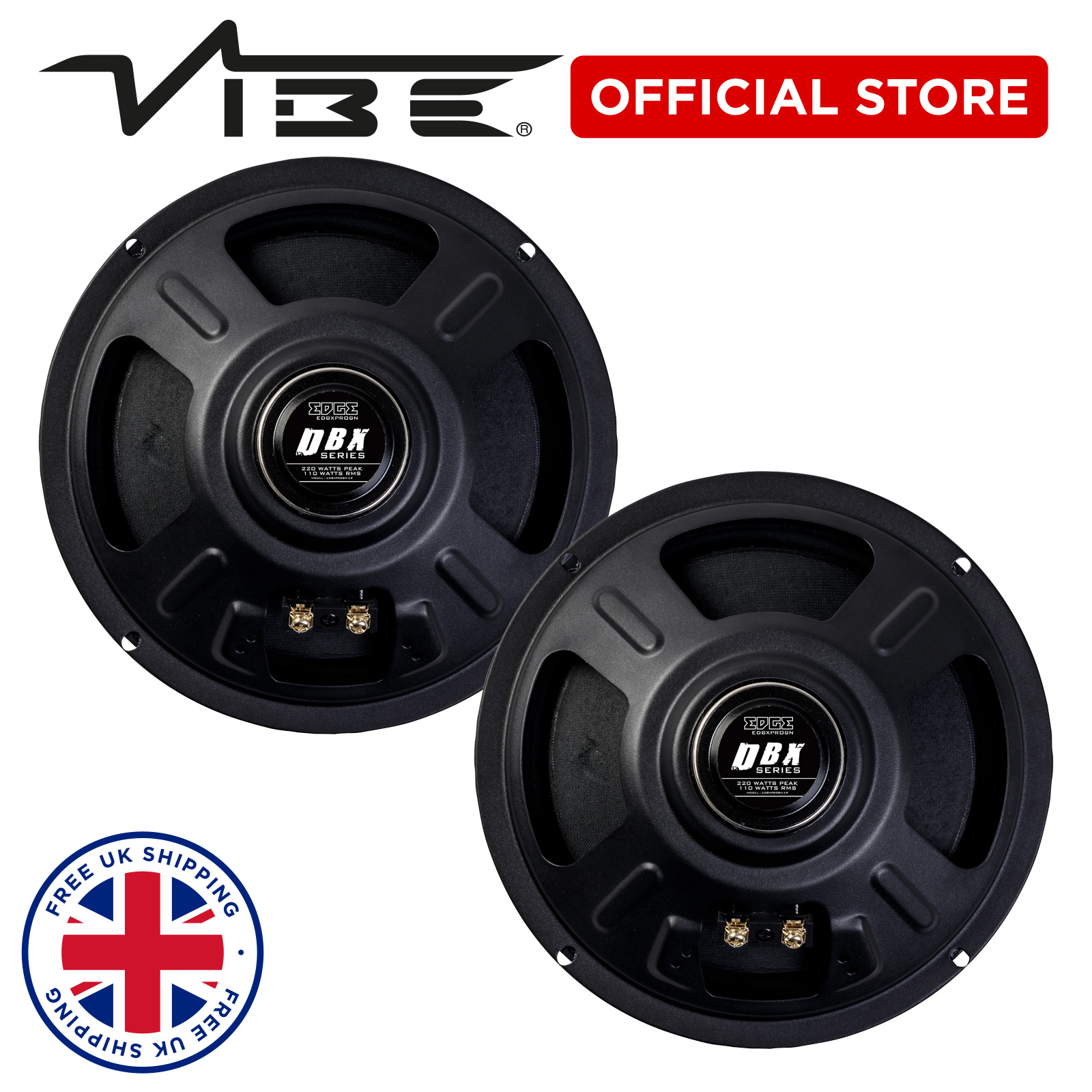 Edge DBX Series 8" 220w Peak Car Audio 110w RMS NEO Midrange Speakers ...
