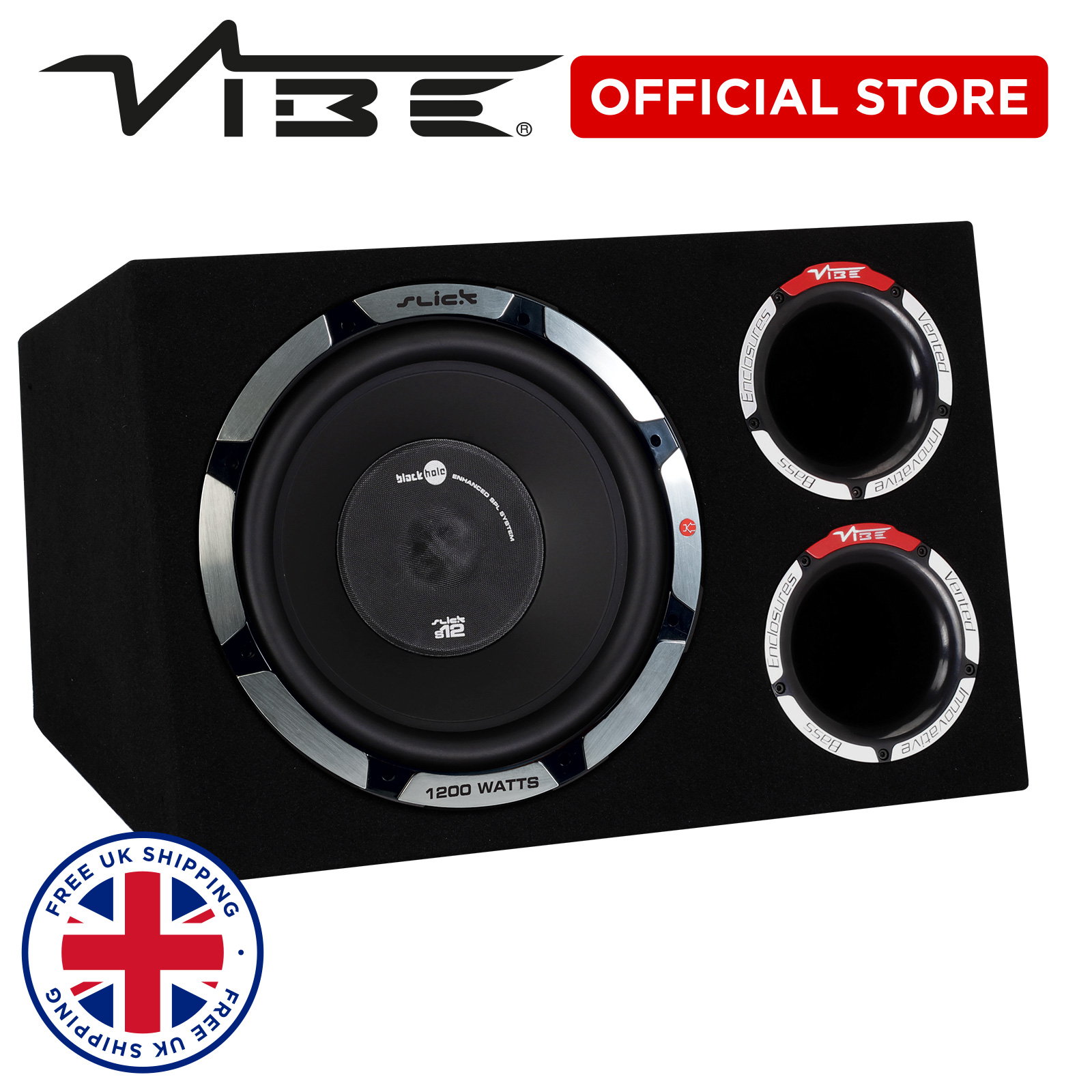 VIBE 12 inch 1200 WATTS SLICK CBR 12 Active Bass Enclosure Subwoofer eBay