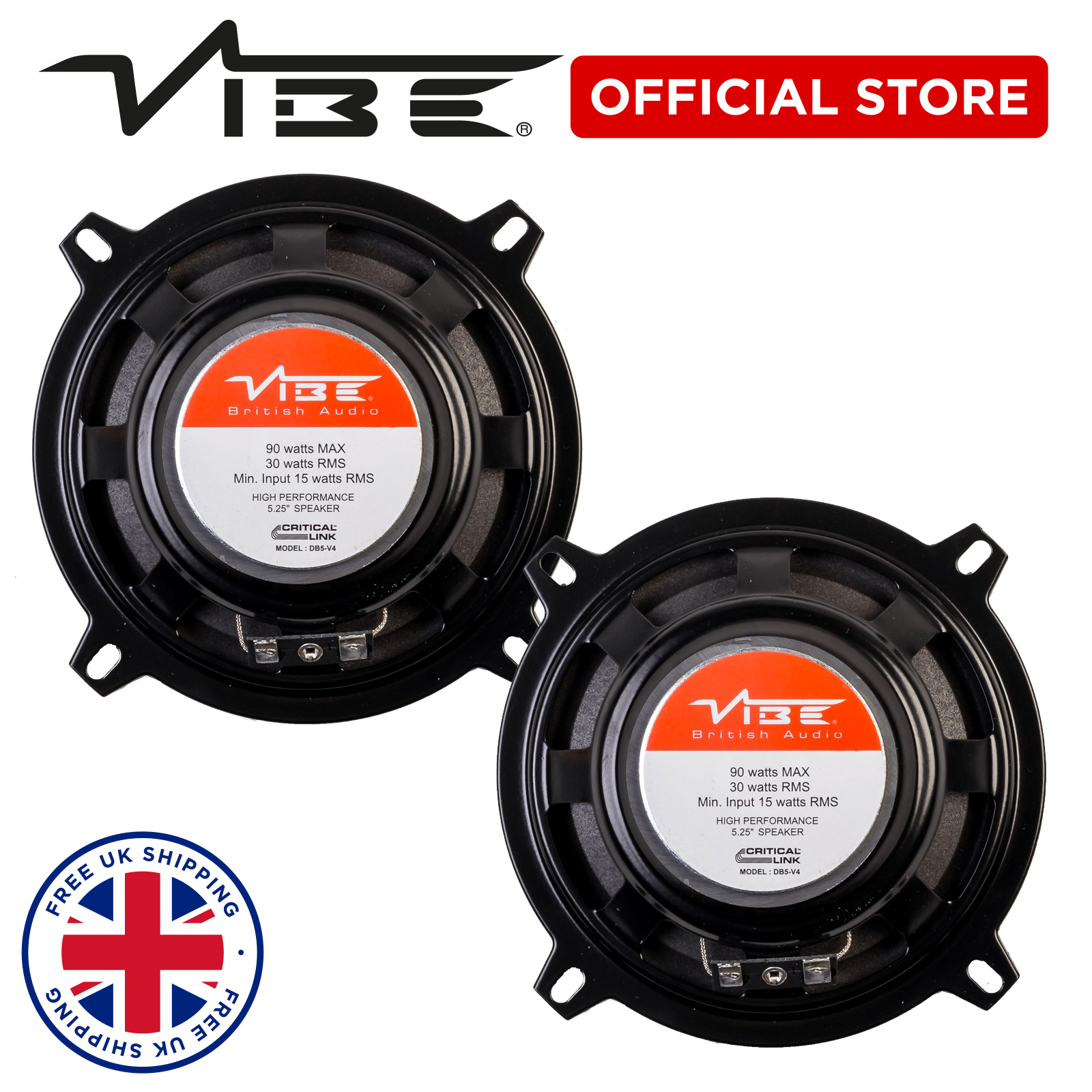 Vibe 5" Car Speaker 80W Peak Replacement Car Audio 40w RMS Speakers