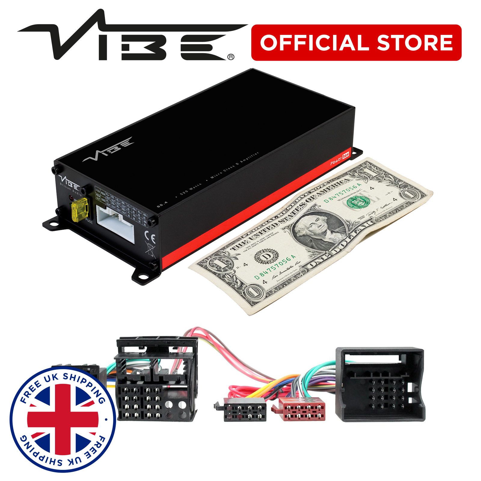 新品 VIBE POWERBOX65.4 BMW3 アンプ BMW用ハーネス付属