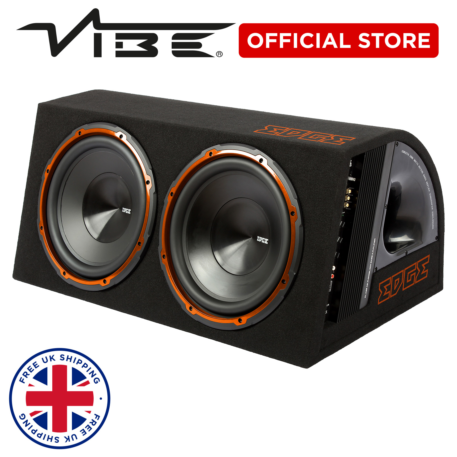 EDGE 12in 1800w Max Double Actif Voiture Audio Basse Boite
