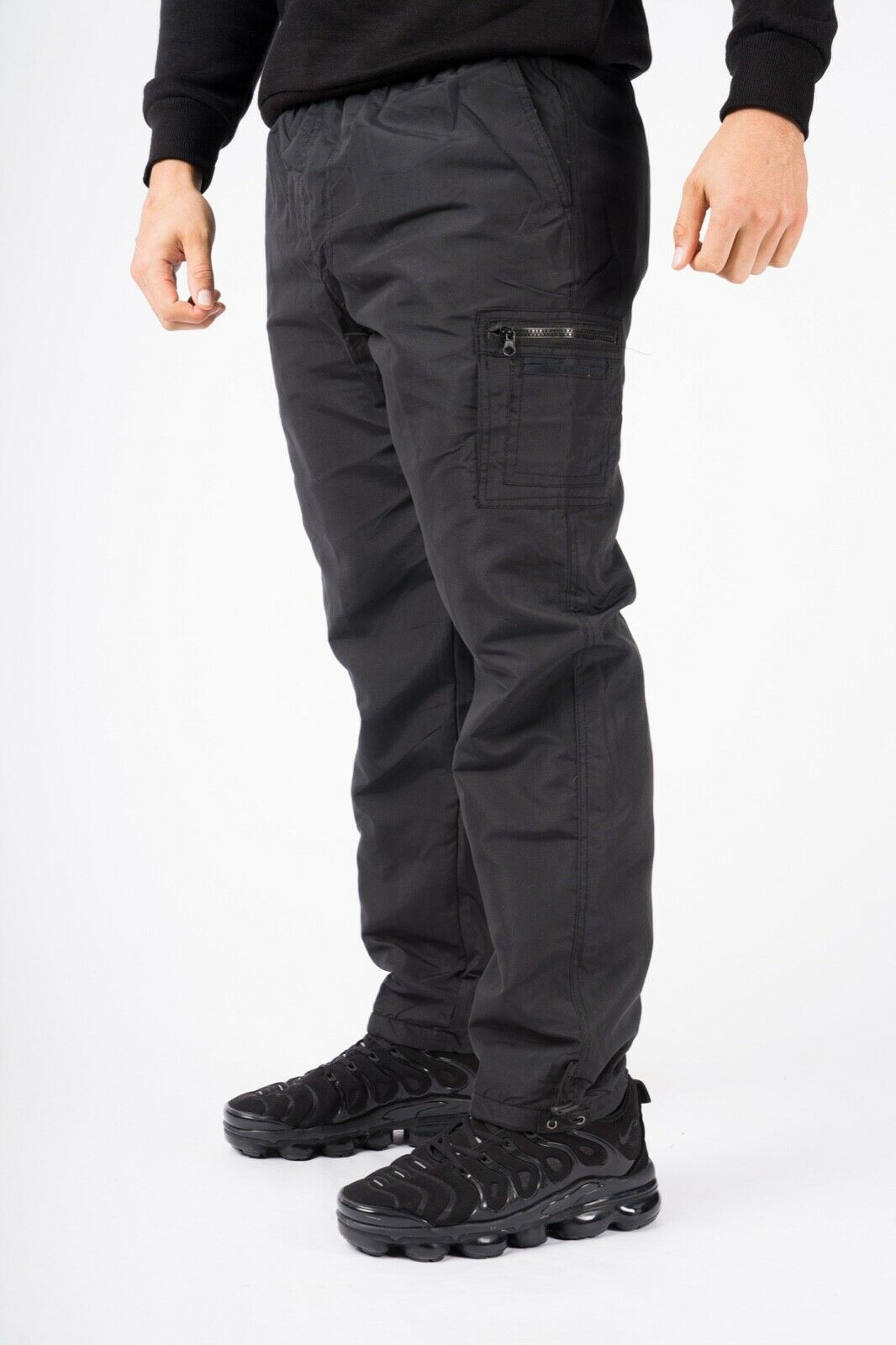 Mens Fleece Lined Thermal Cargo Trousers Pants Elasticated Combat ...