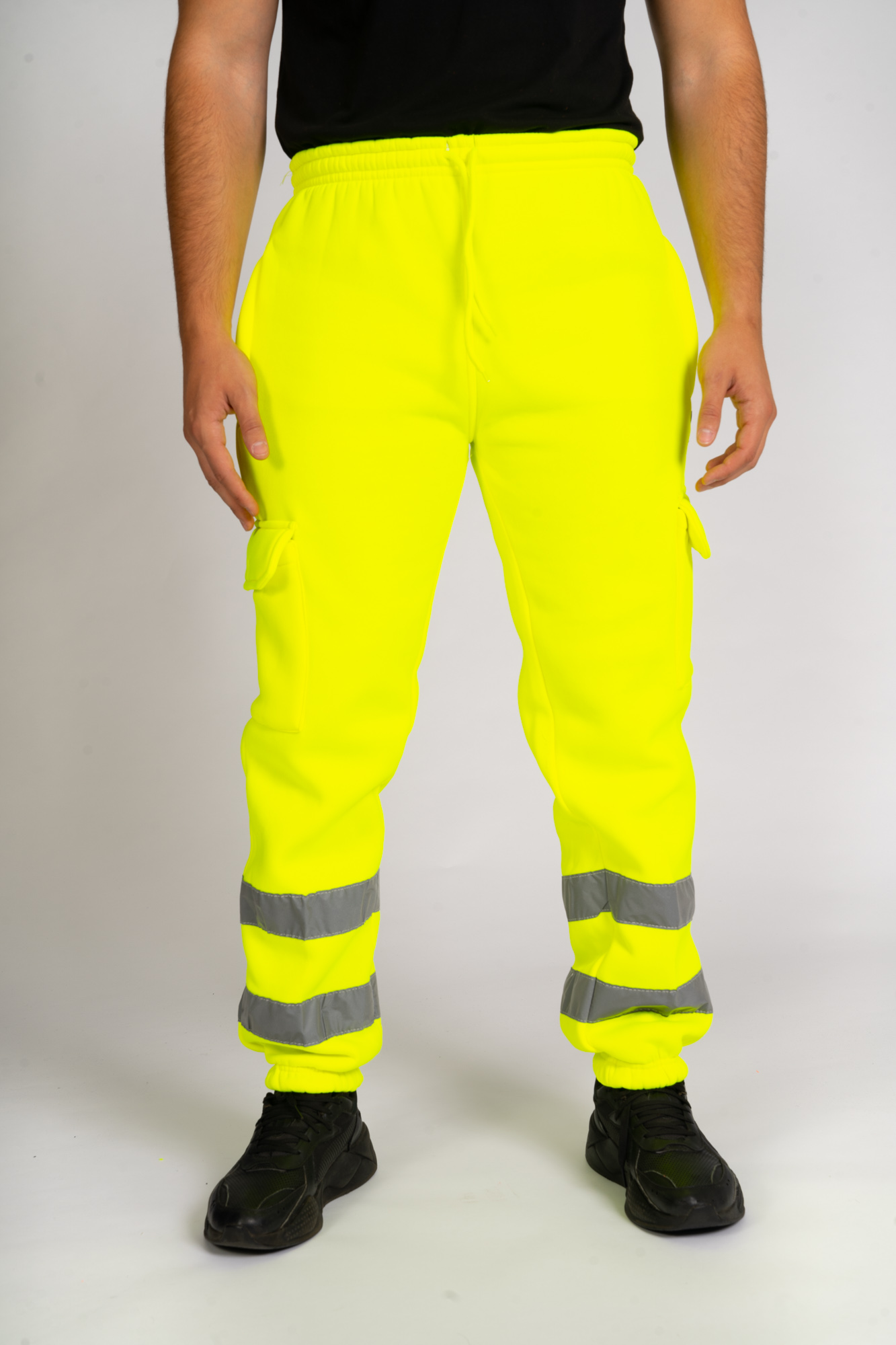 Hi Viz Vis Jogging Bottoms Safety Work Sweat Pants Fleece Trousers Joggers S5XL eBay