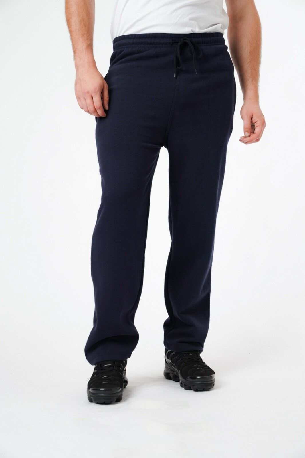 mens fleece joggers open hem