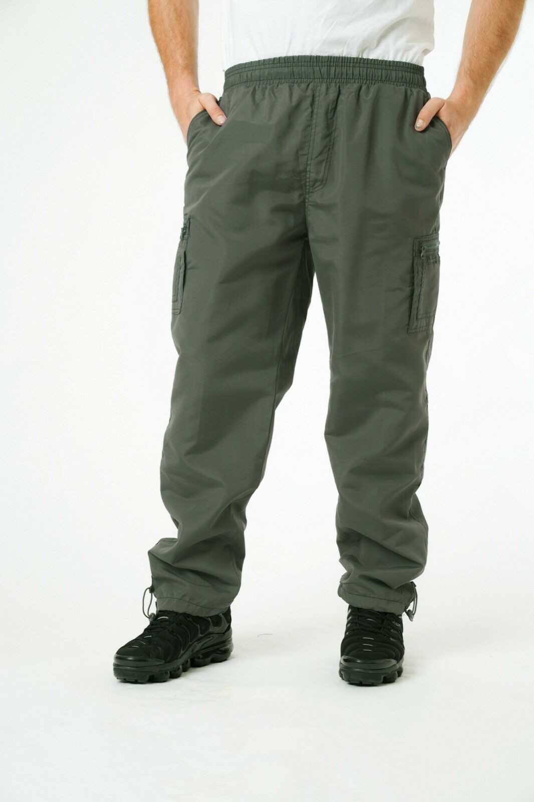 Mens Fleece Lined Thermal Cargo Trousers Pants Elasticated Combat