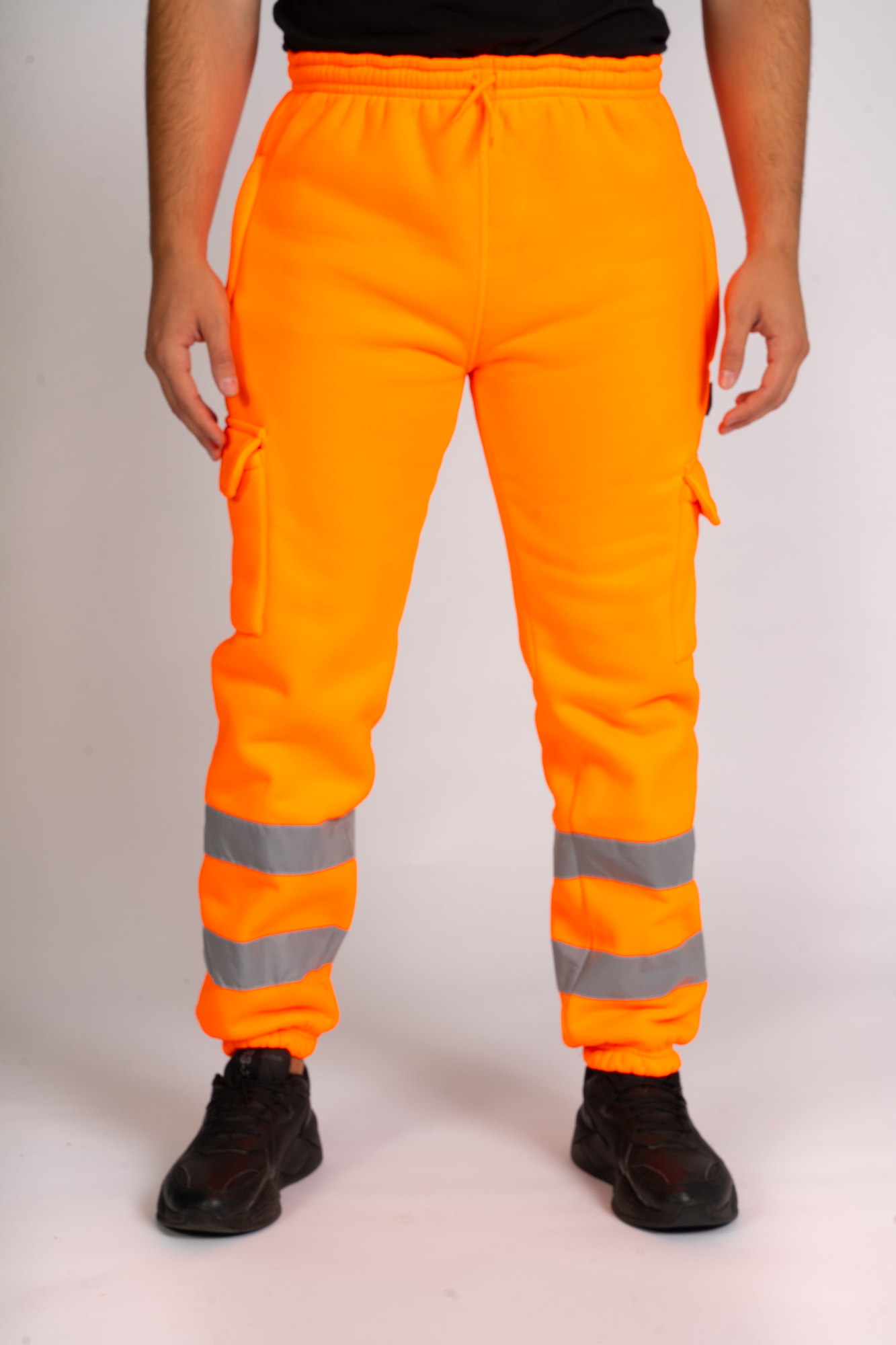 Hi Viz Vis Jogging Bottoms Safety Work Sweat Pants Fleece Trousers Joggers S5XL eBay