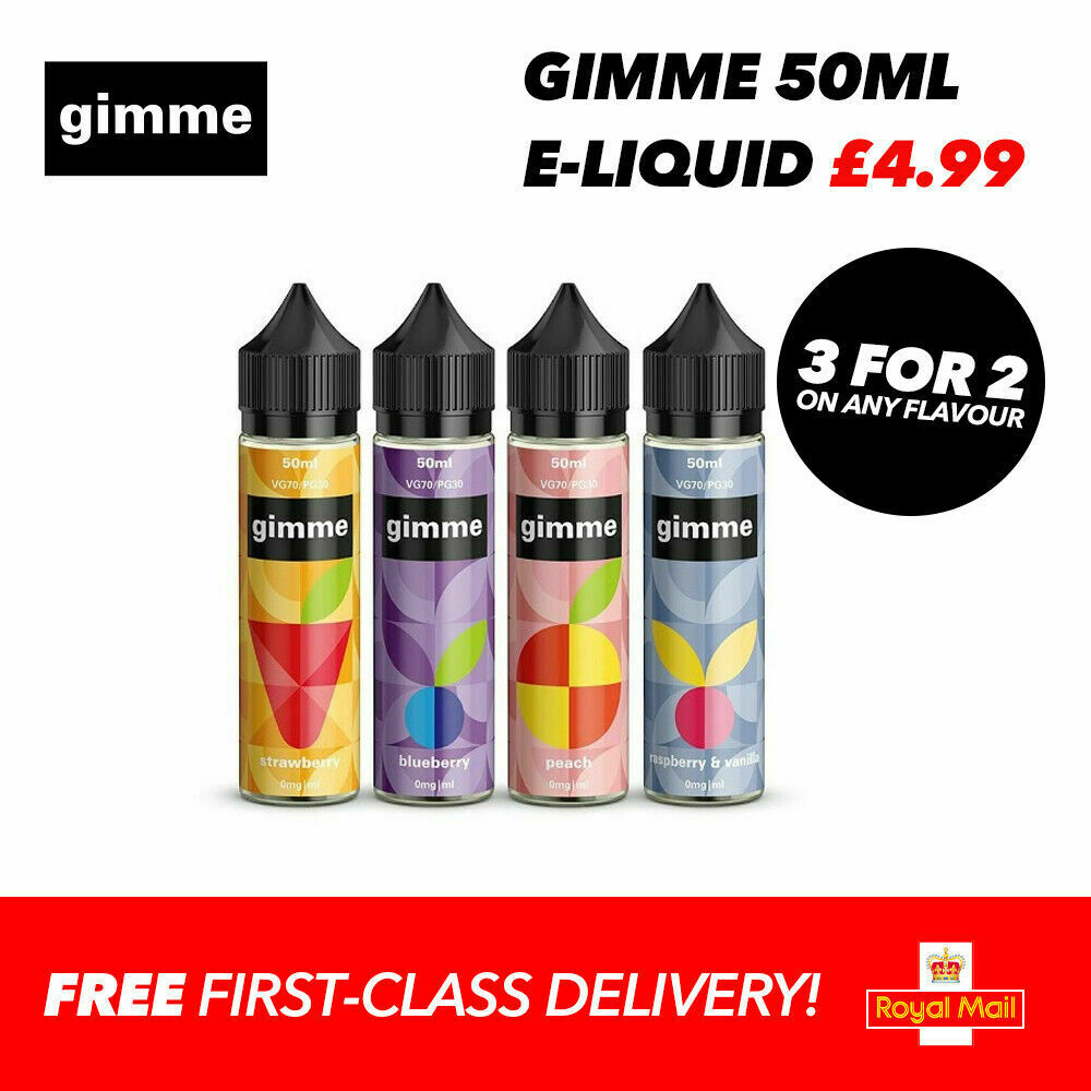 50ml Premium ELiquid High VG Vape Juice Gimme 0mg No Nicotine UK