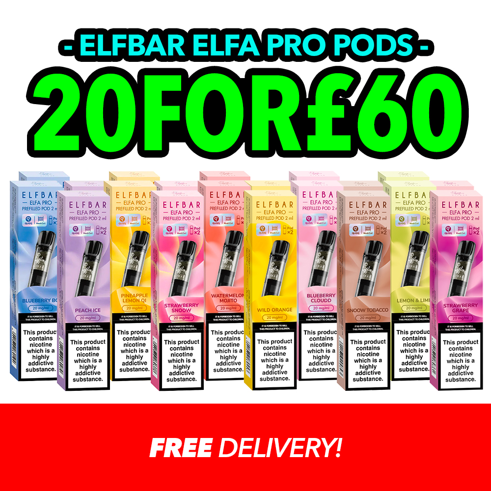 Elf Bar ELFA Pro Pods | Pre-Filled Pods | 20mg | 2 Pods | All Flavours |  E-Cig | eBay UK