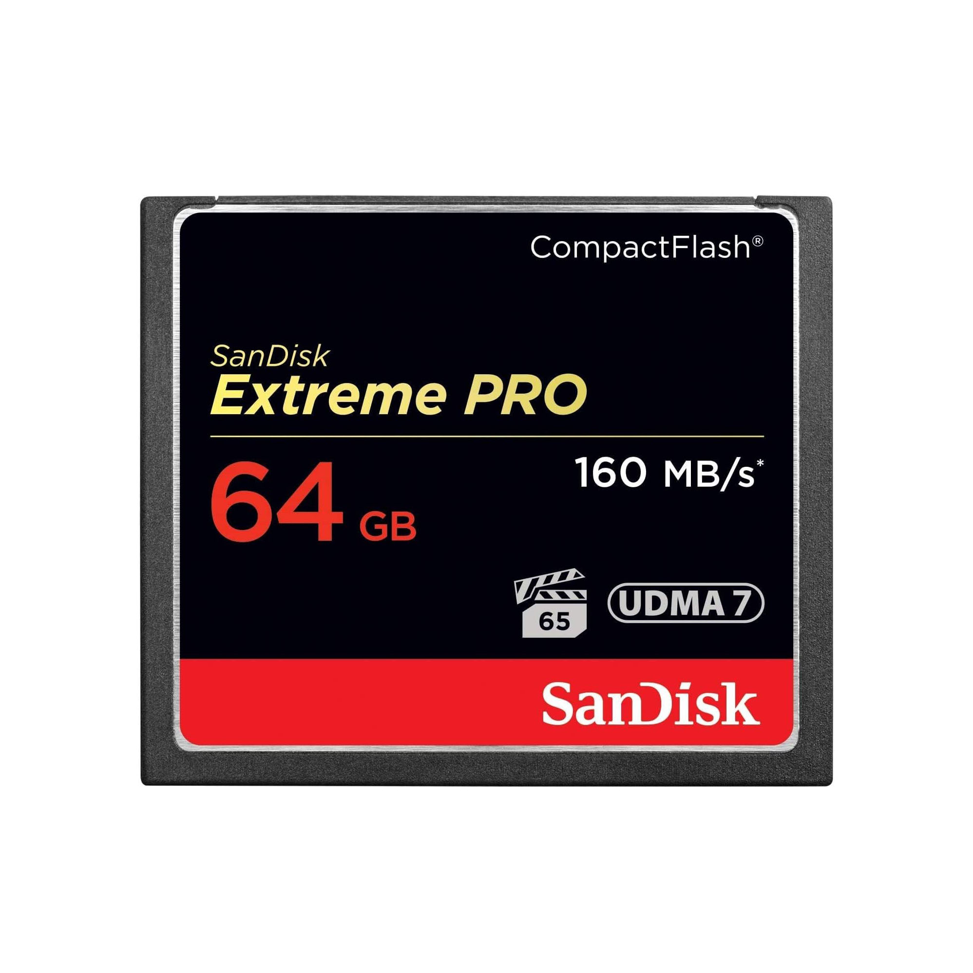 SanDisk Extreme Pro 64GB CF Card 160 MB/s Compact Flash Memory Card