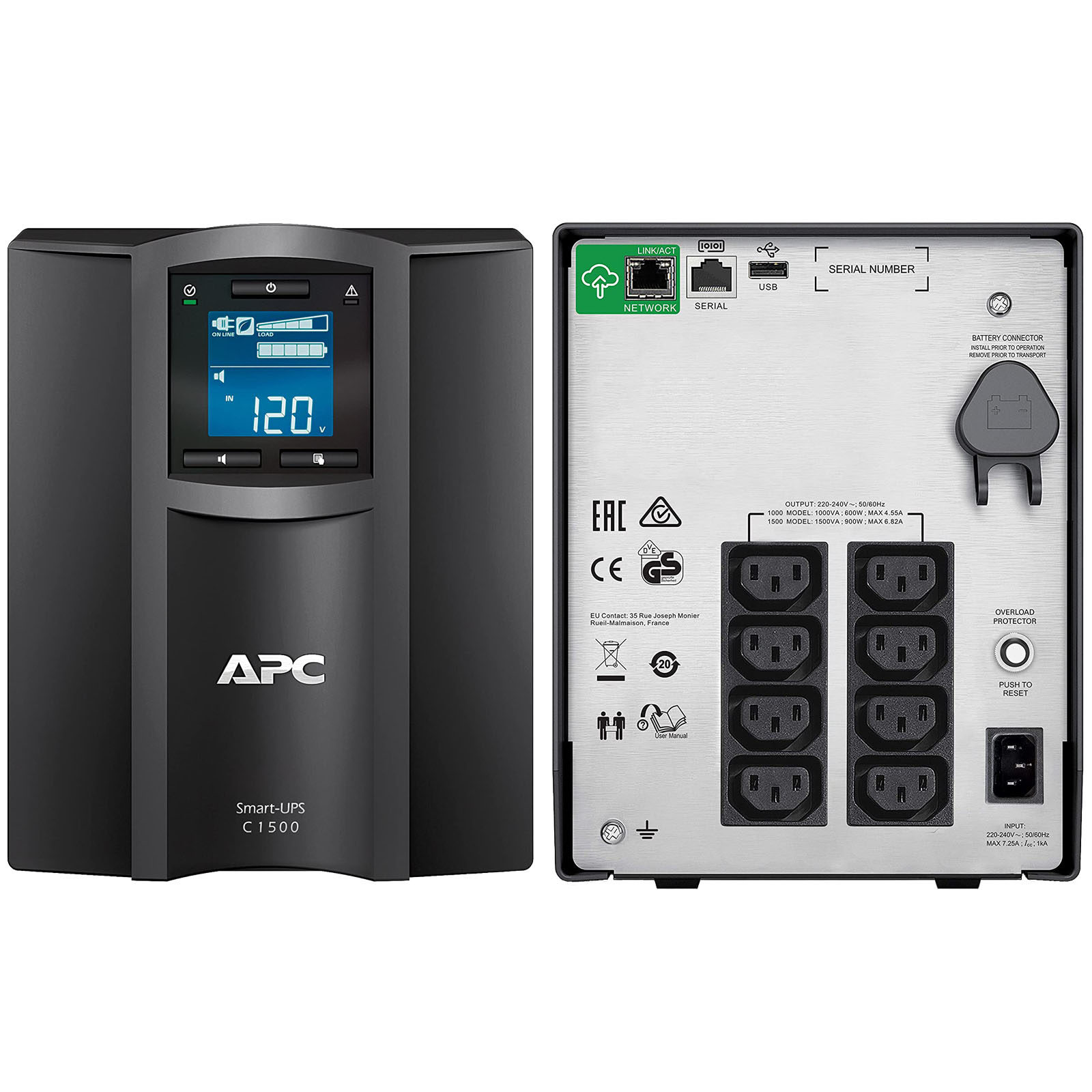 APC Smart-UPS 1500VA, Tower, LCD 230V with SmartConnect Port SMC1500IC