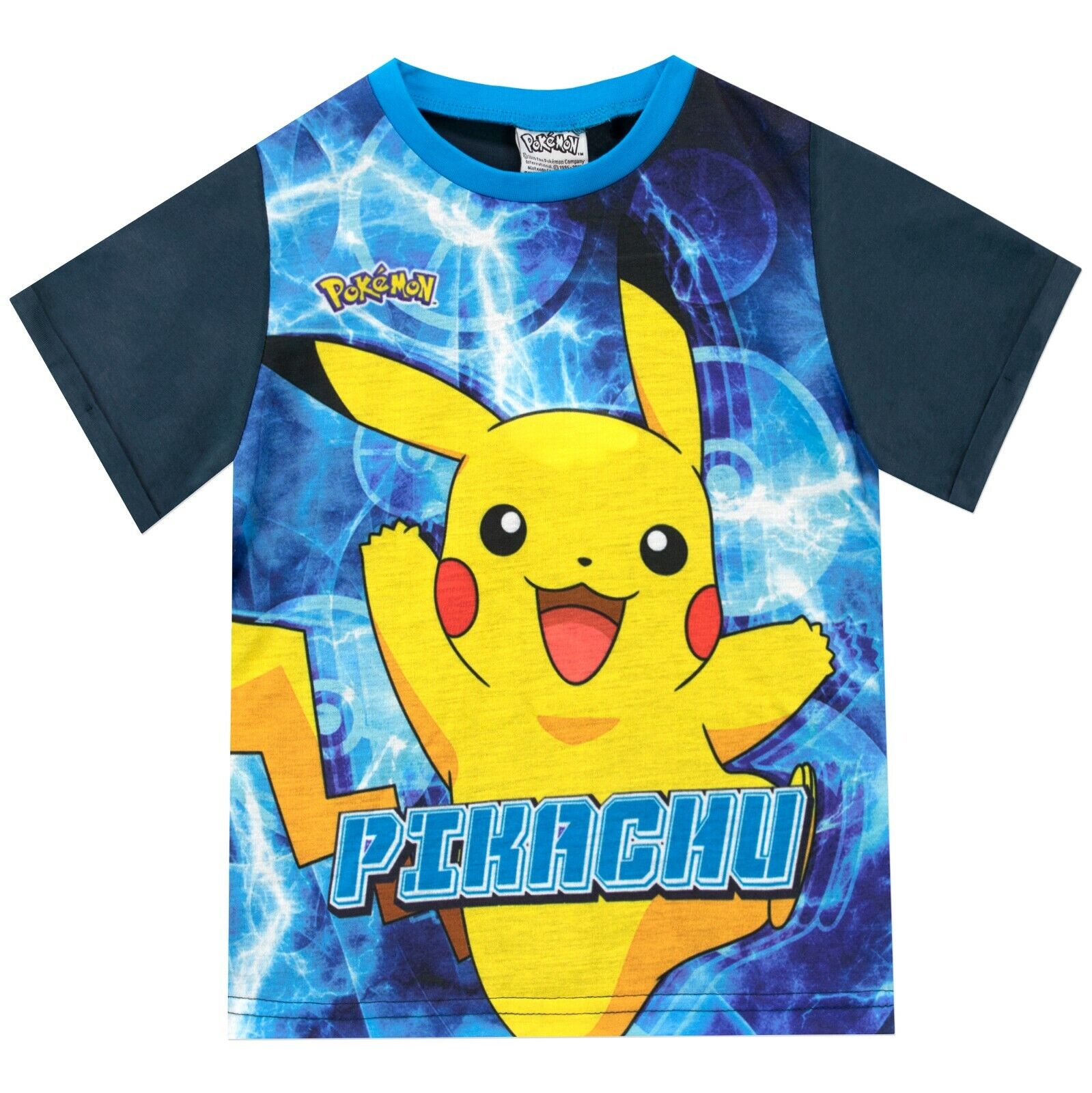 Pokémon Pyjamas Kids PJs Boys Pikachu Nightwear Set Matching Sleepwear Blue Navy