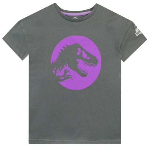 T-shirt Jurassic World Fille - Violet - âges 5 à 13 Ans - Manches Courtes - Neuf