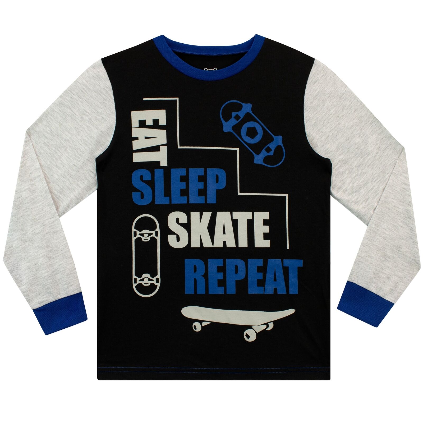Eat Sleep Skate Repeat Pyjamas Kids Boys 6 7 8 9 10 11 12 13 Years Sleepwear PJs