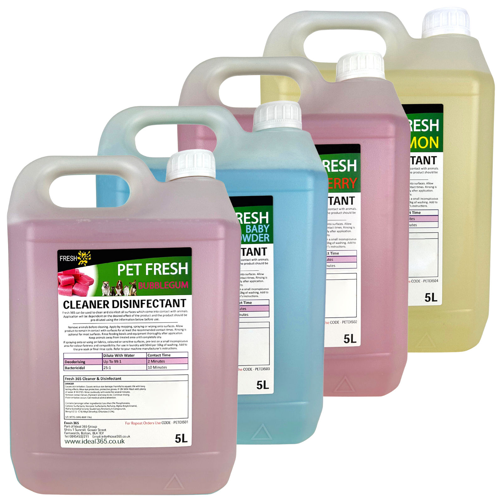 Fresh 365 Pet Disinfectant x 5L Kennel Odour Remover Pet-Safe