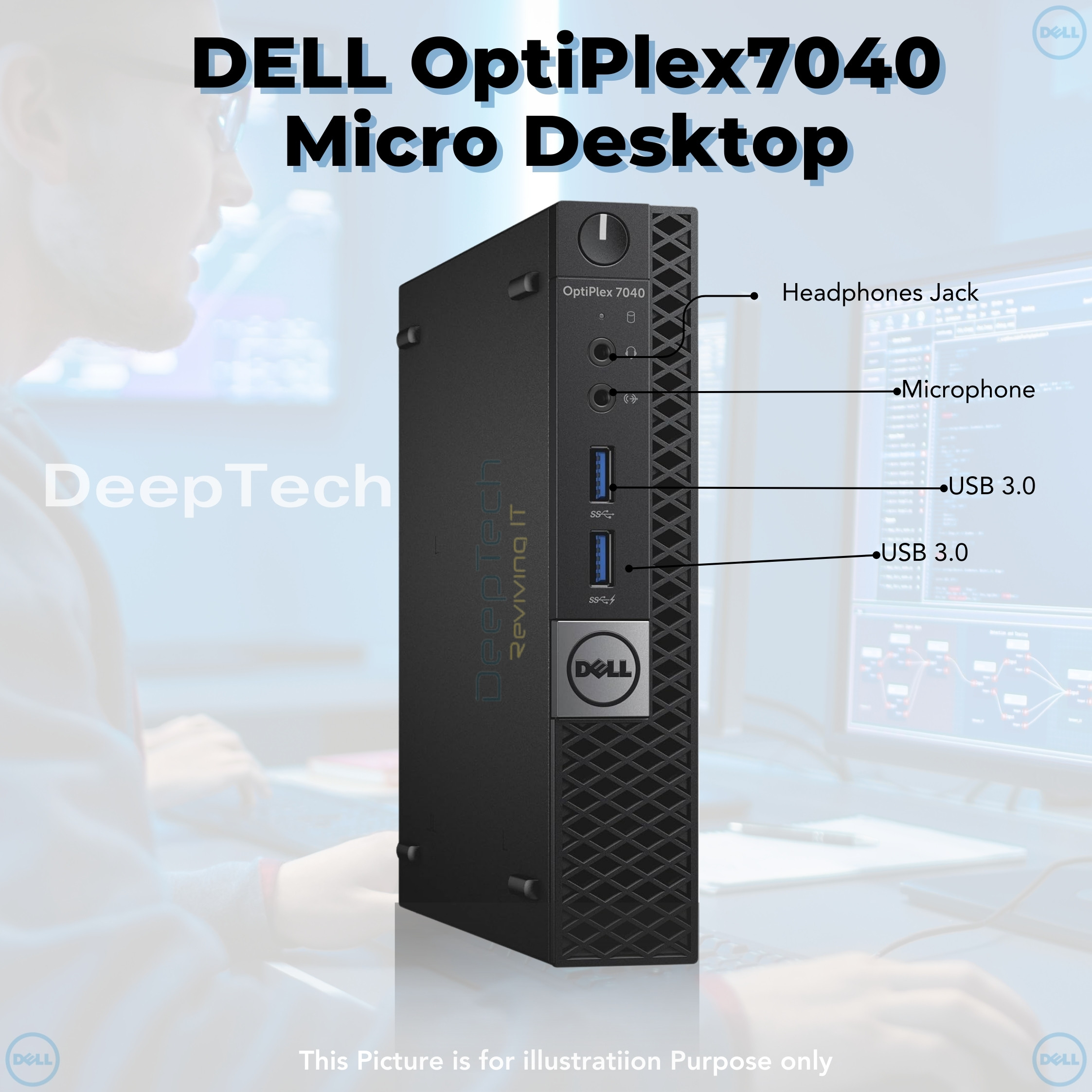 Dell OptiPlex 7040 Micro PC Core i7 6th Gen 32GB RAM 2TB SSD Wi-Fi