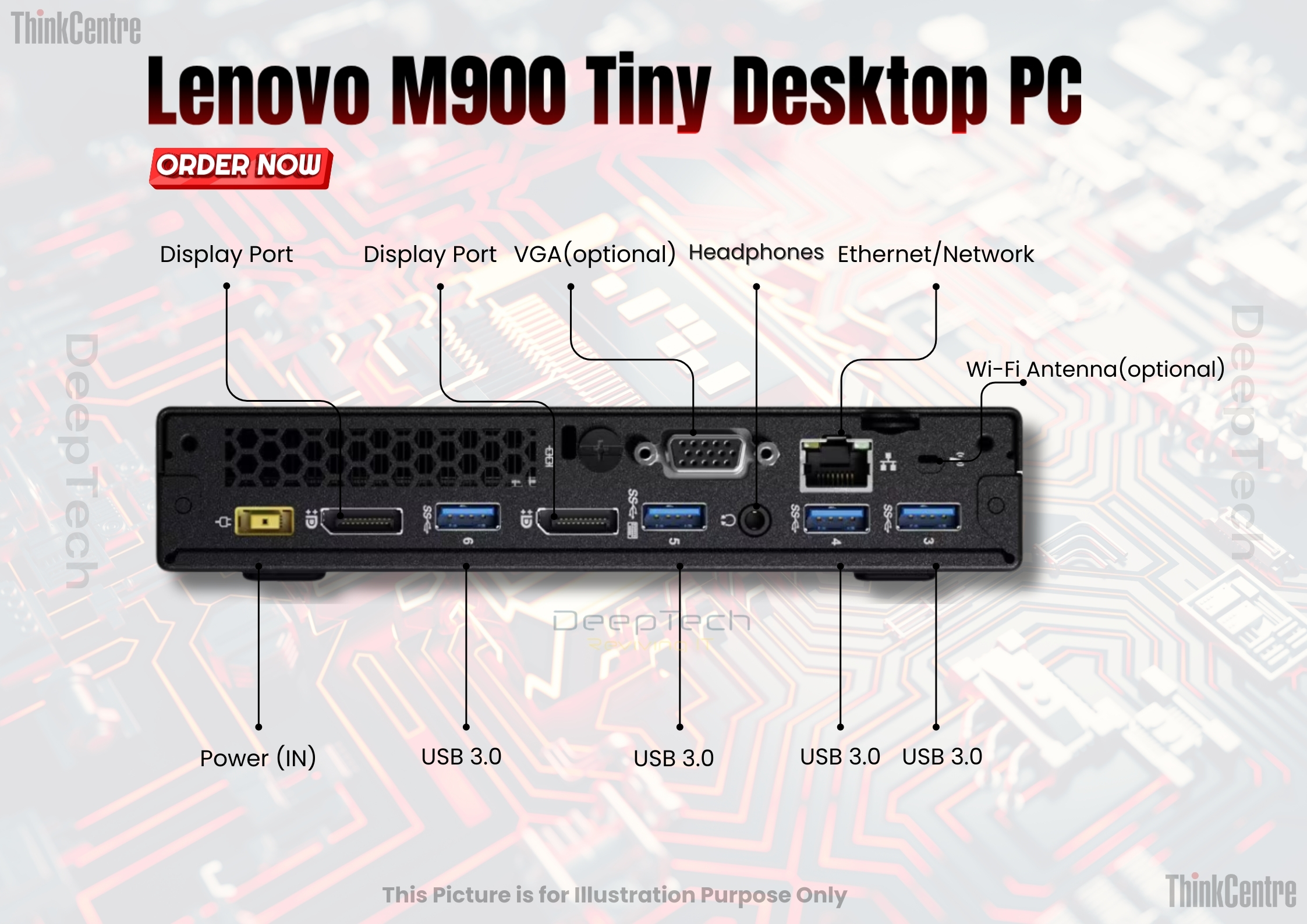 Lenovo M900 Tiny PC Core i7 6700 6th Gen 32GB DDR4 RAM 1TB SSD