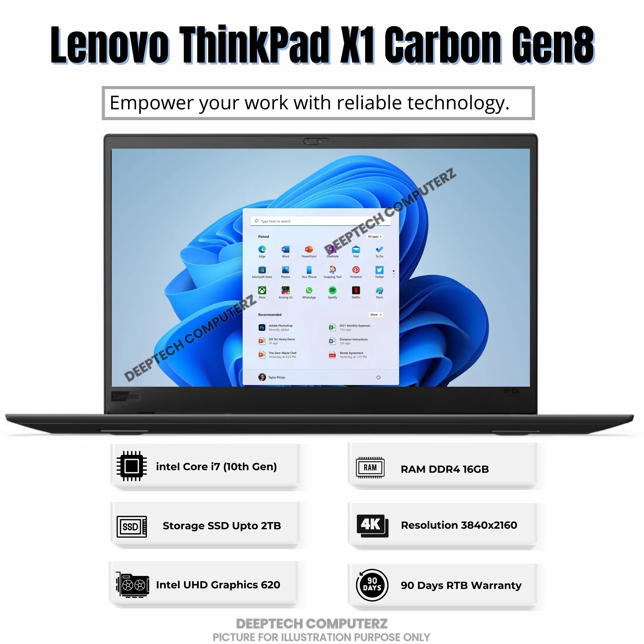 Lenovo ThinkPad X1 Carbon Gen8 Core i7 10thGen 16GB RAM 2TB SSD 4K