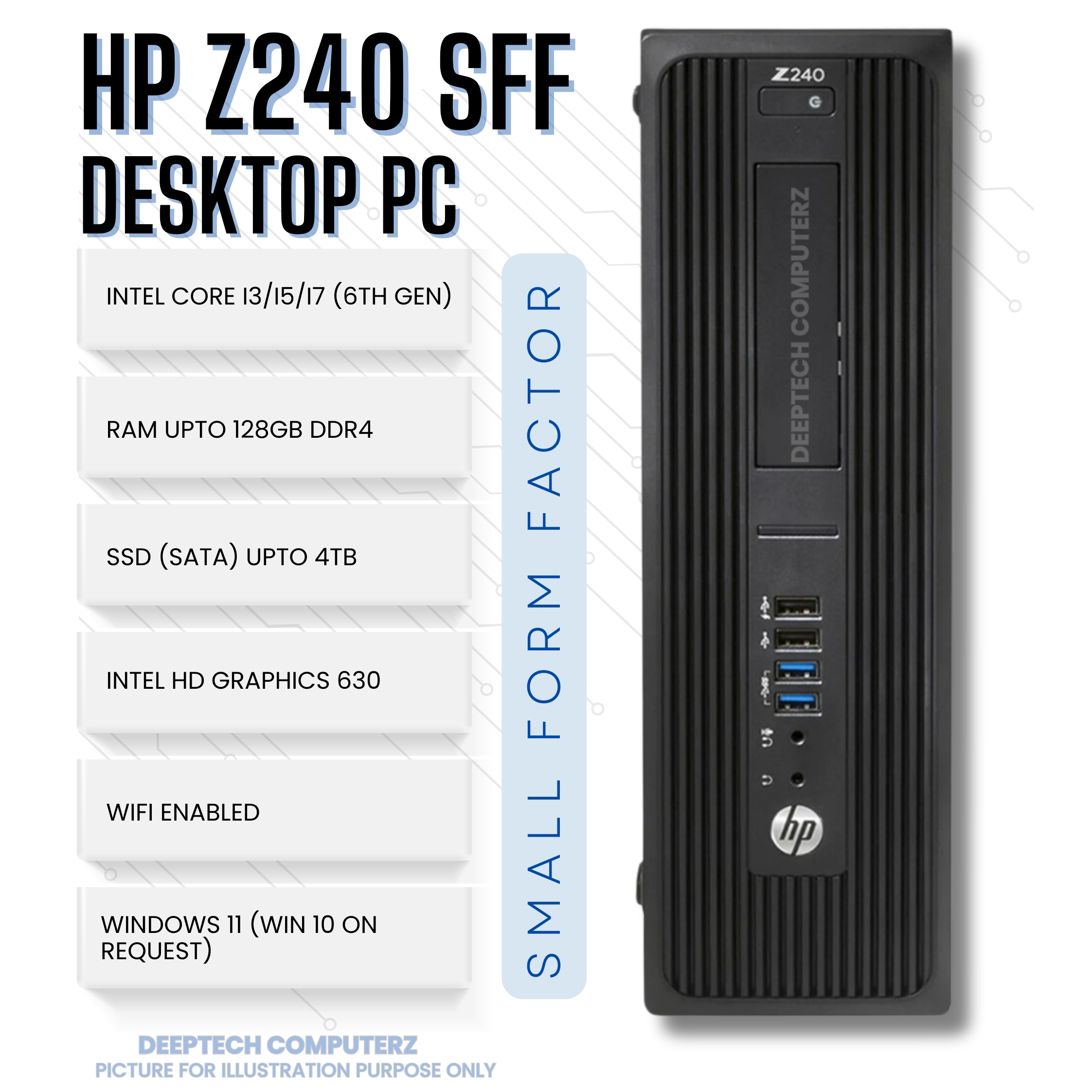 HP Z240 SFF Intel Core i7-6700 32GB RAM 2TB SSD Wi-Fi Windows 11