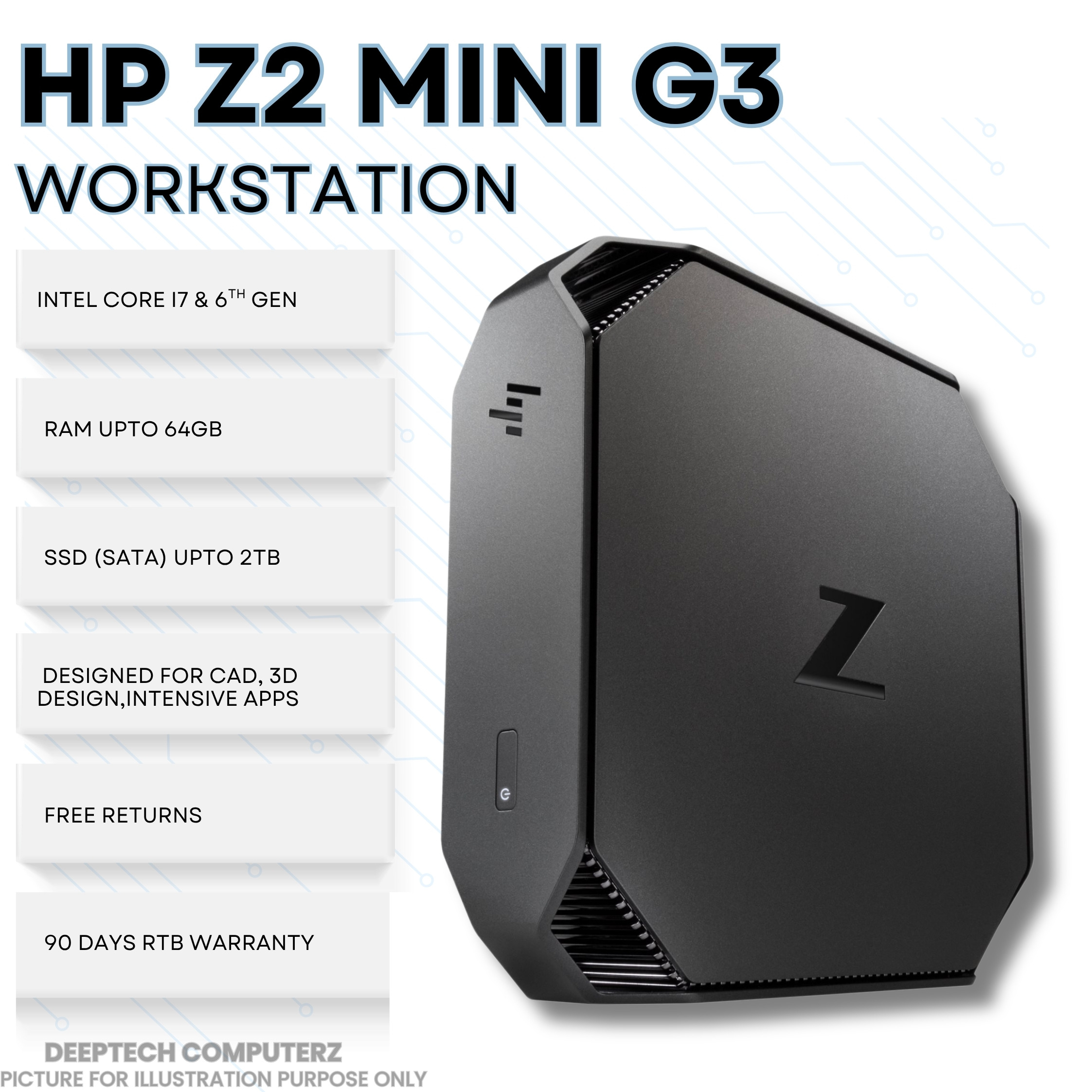 HP Z2 MINI G3 Core i7 6th Gen 64GB RAM 2TB SSD NVIDIA 2GB GRAPHICS