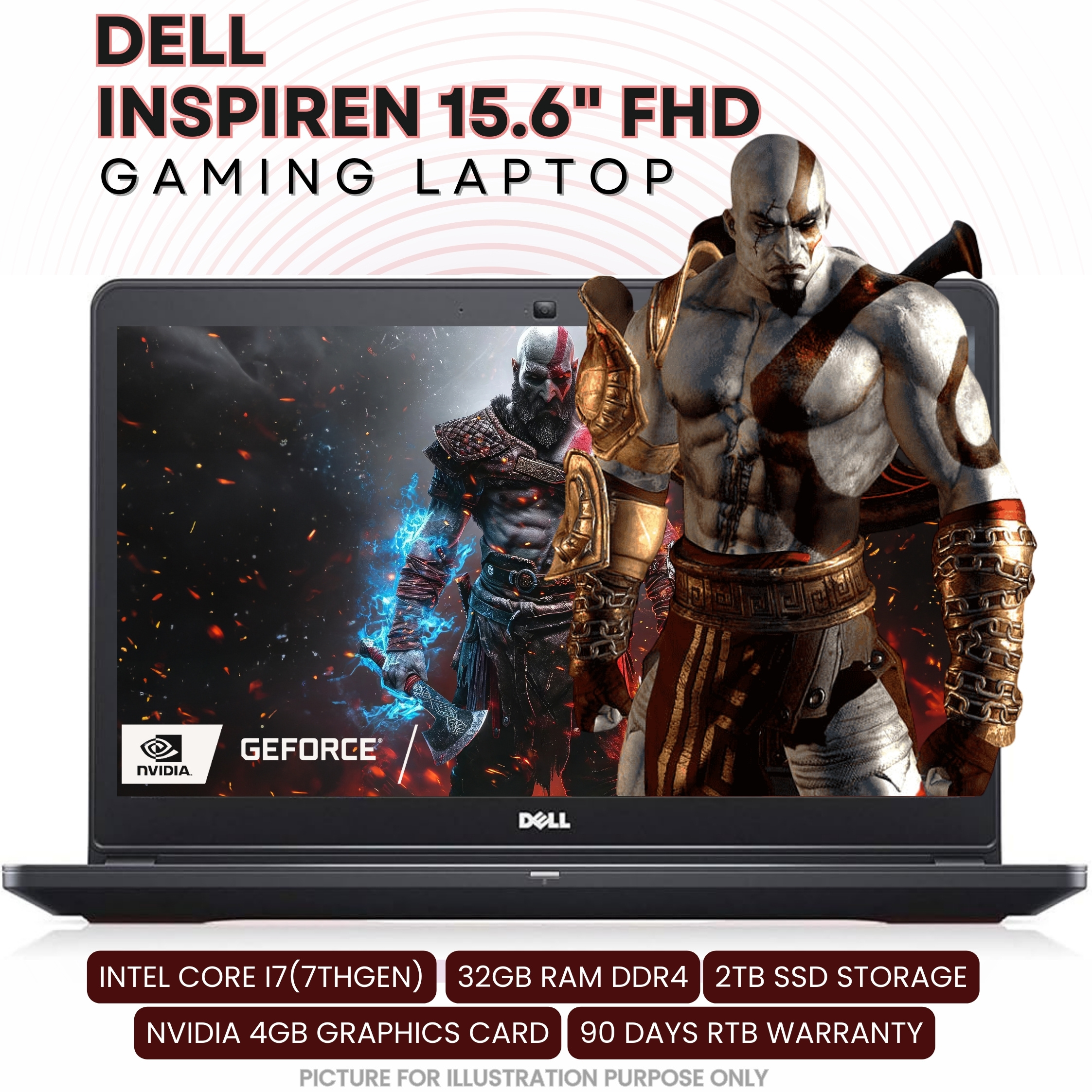 Dell 15 5577 CORE i7-7700HQ 32GB RAM 2TBSSD NVIDIA 1050 4GB
