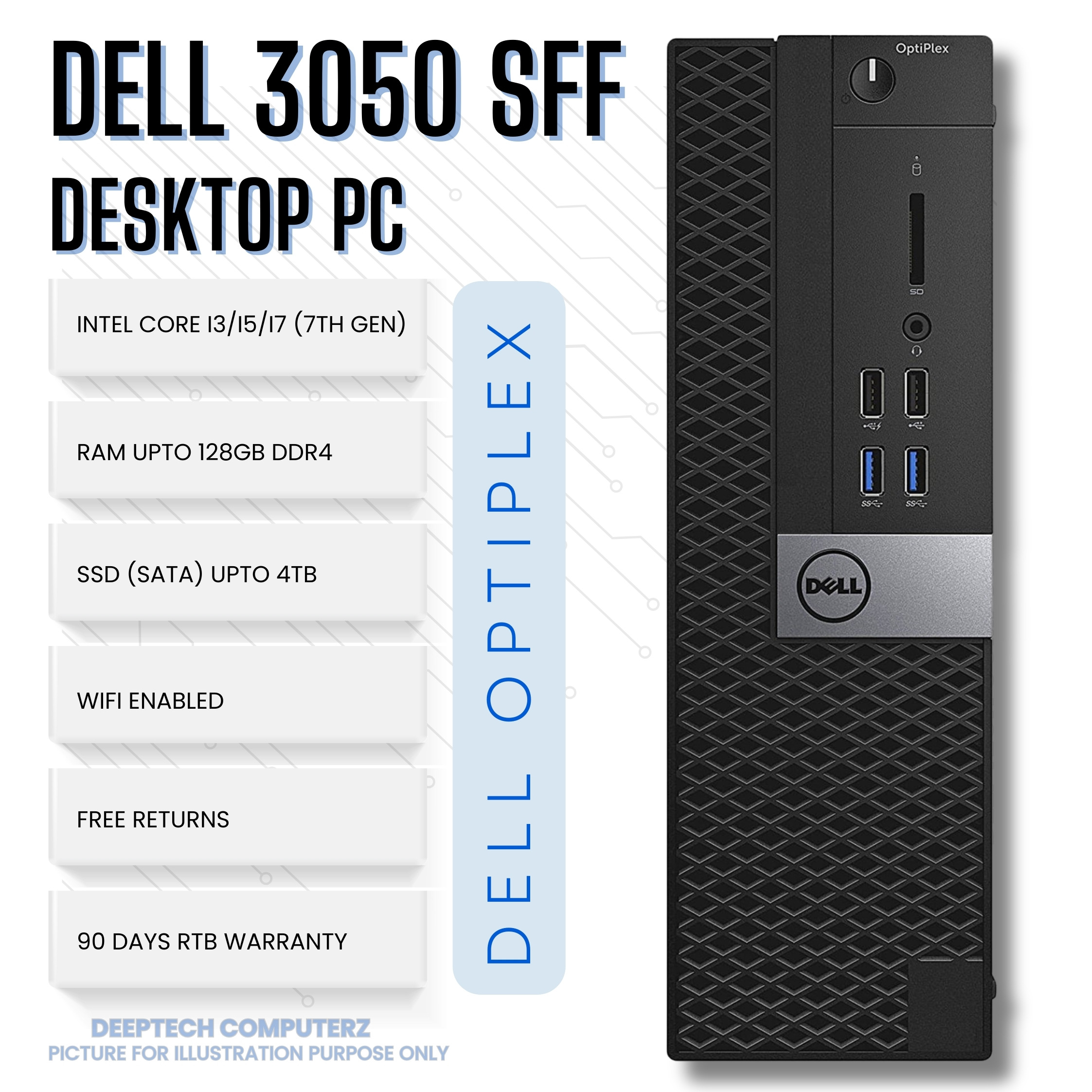 DELL Optiplex 3050 SFF Desktop Core-i7 7th Gen 32GB RAM 1TB SSD Wi